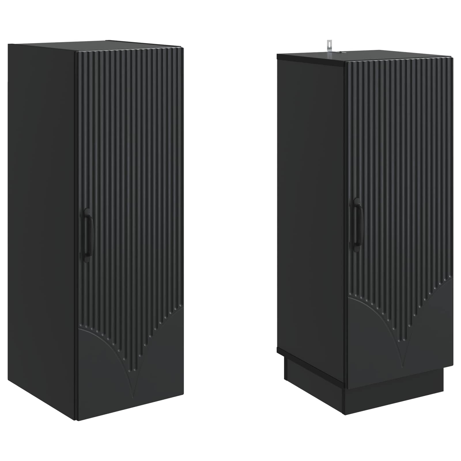 vidaXL Kastenset 2 pcs Zwart Bewerkt hout