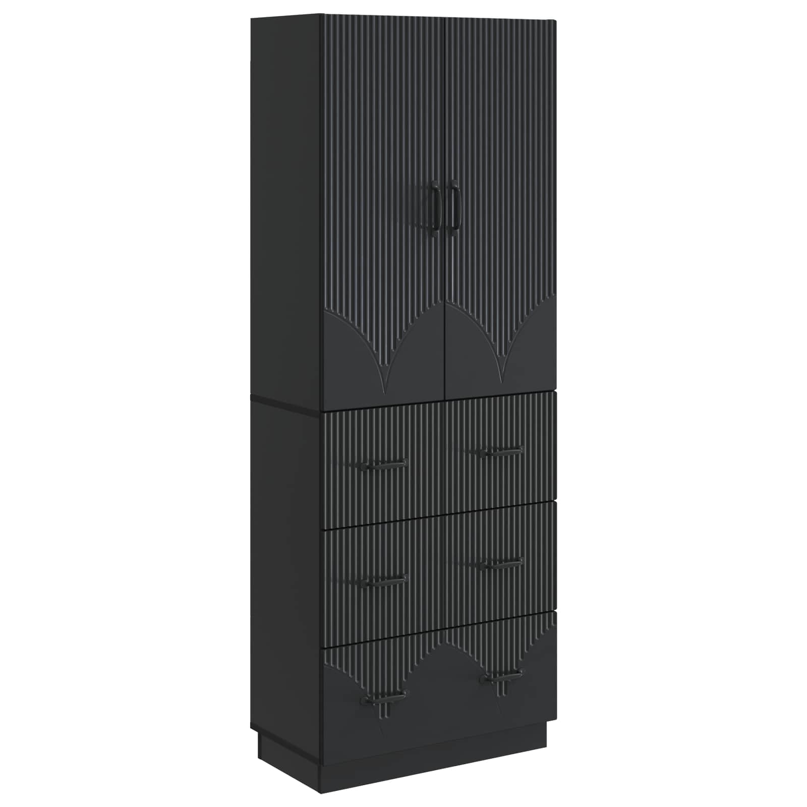 vidaXL Kastenset 2 pcs Zwart 66 x 34,5 x 87 cm Bewerkt hout