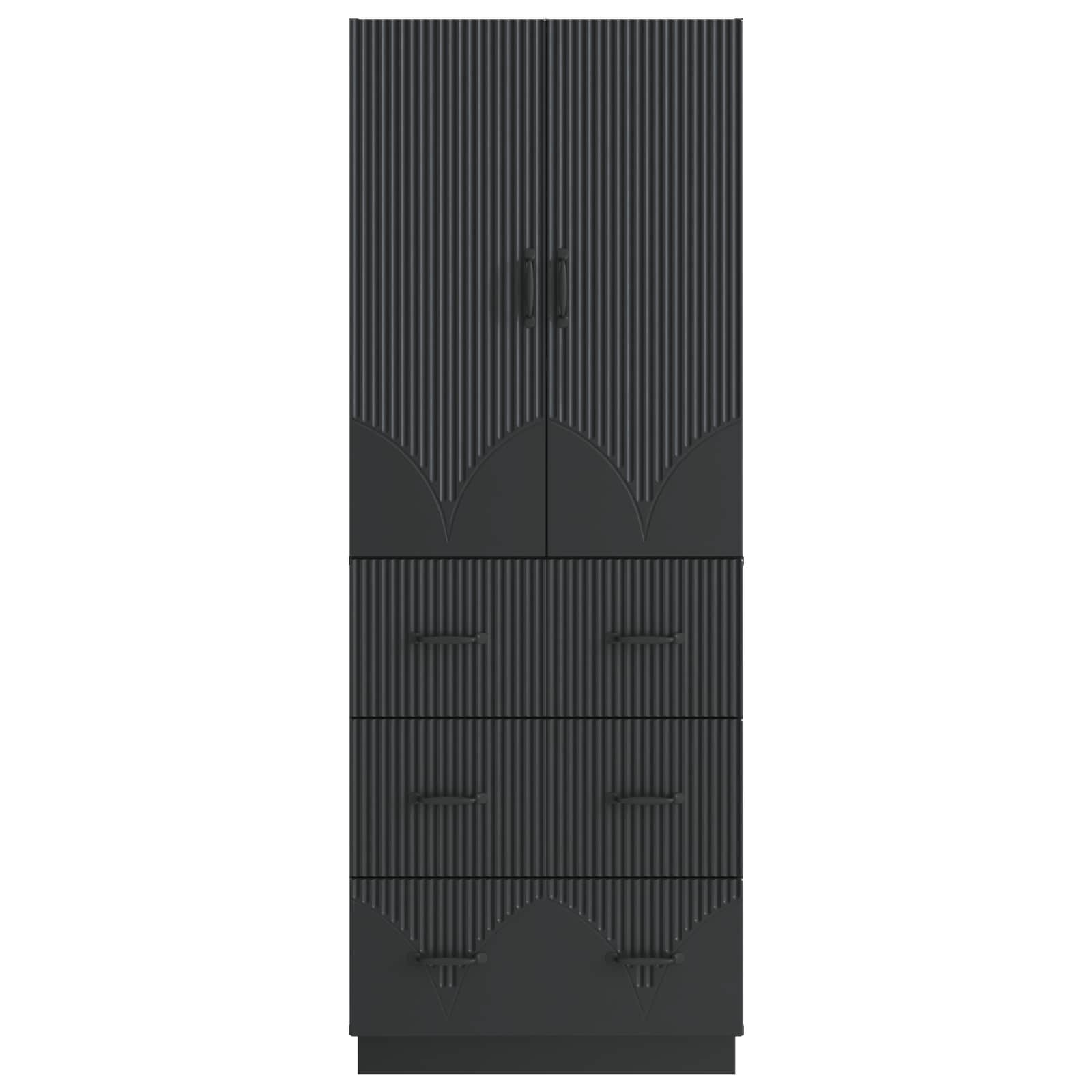vidaXL Kastenset 2 pcs Zwart 66 x 34,5 x 87 cm Bewerkt hout