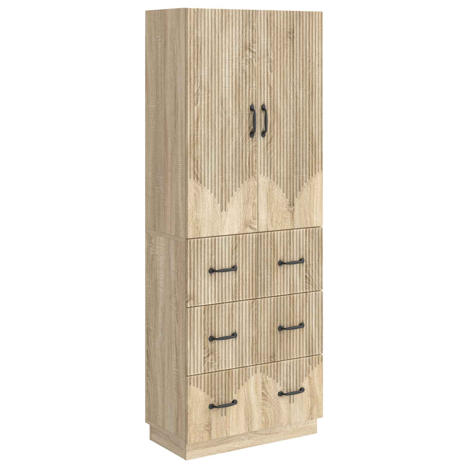 vidaXL Kastenset 2 pcs Zwart 66 x 34,5 x 87 cm Bewerkt hout