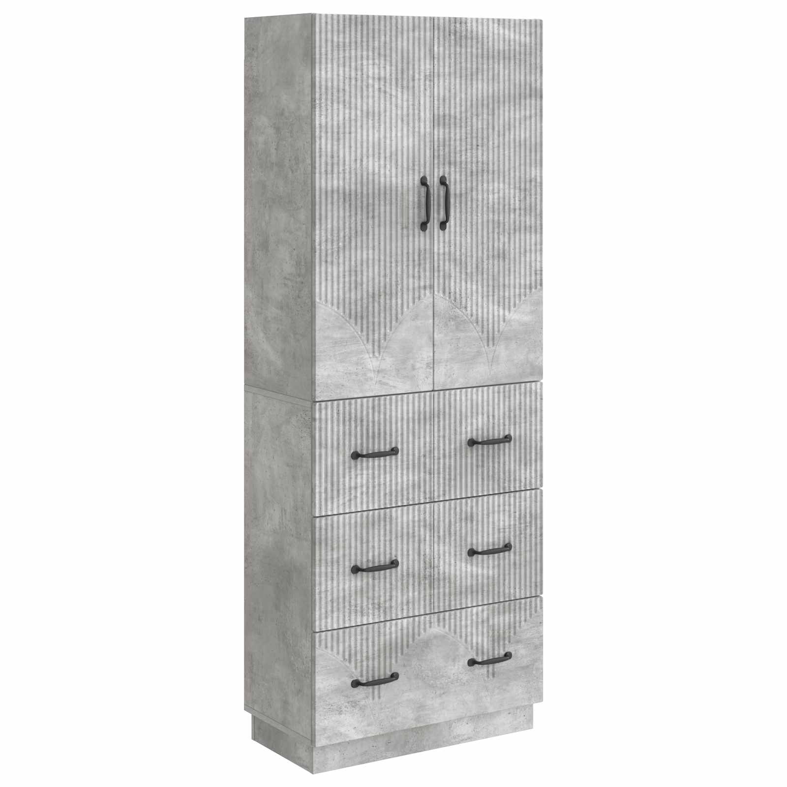 vidaXL Kastenset 2 pcs Zwart 66 x 34,5 x 87 cm Bewerkt hout