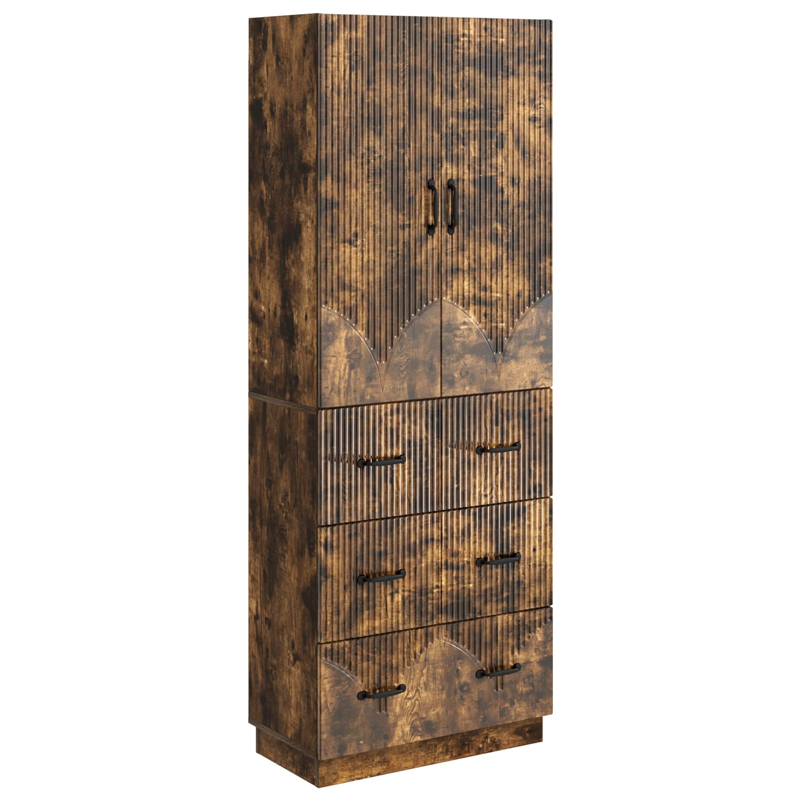 vidaXL Kastenset 2 pcs Zwart 66 x 34,5 x 87 cm Bewerkt hout