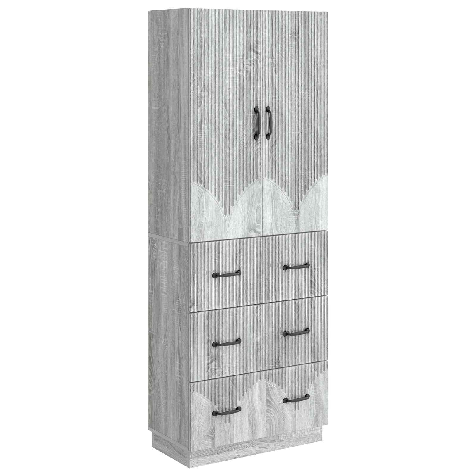 vidaXL Kastenset 2 pcs Zwart 66 x 34,5 x 87 cm Bewerkt hout