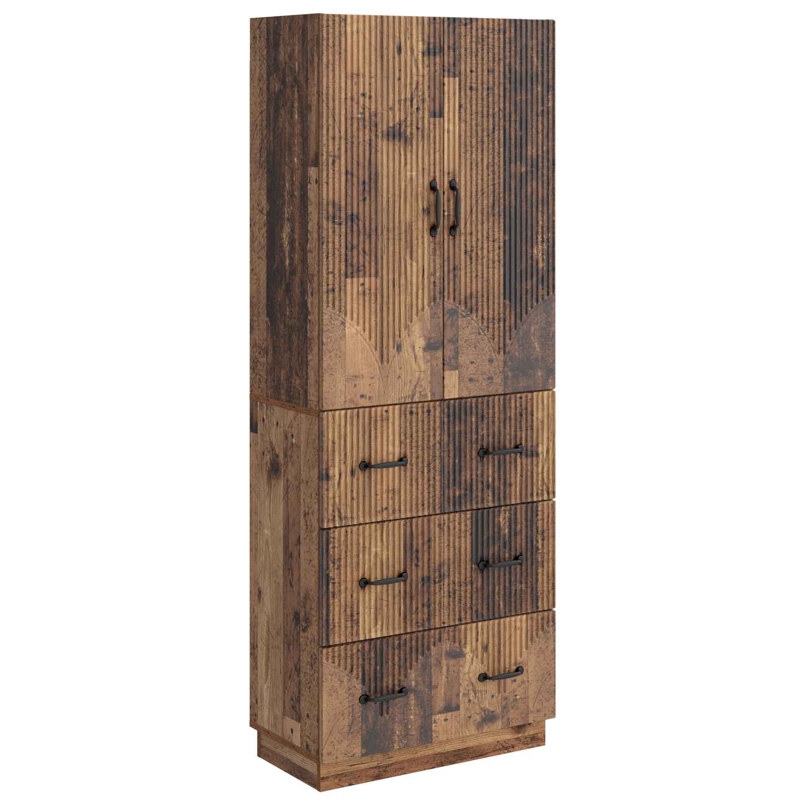 vidaXL Kastenset 2 pcs Zwart 66 x 34,5 x 87 cm Bewerkt hout