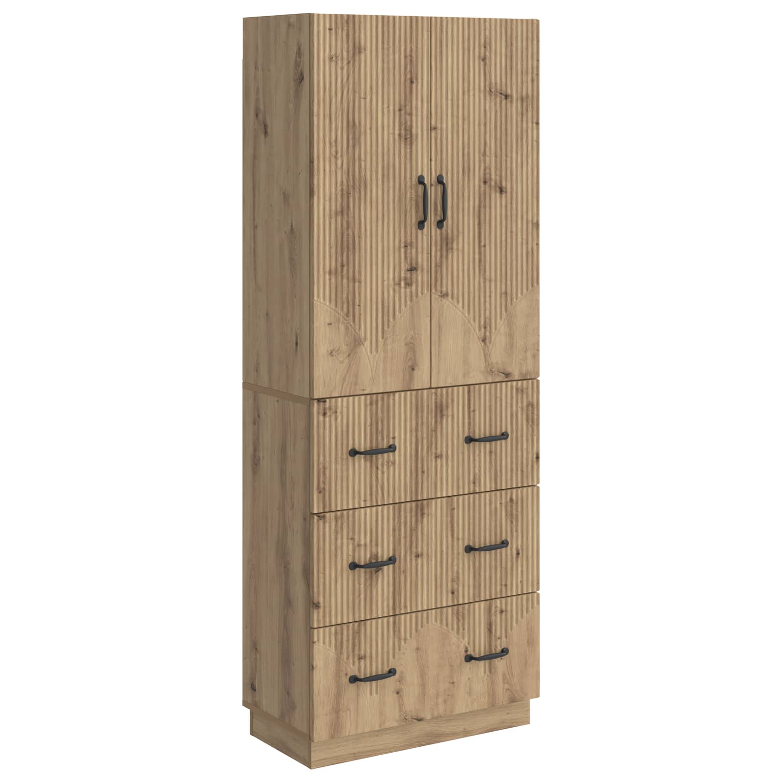 vidaXL Kastenset 2 pcs Zwart 66 x 34,5 x 87 cm Bewerkt hout