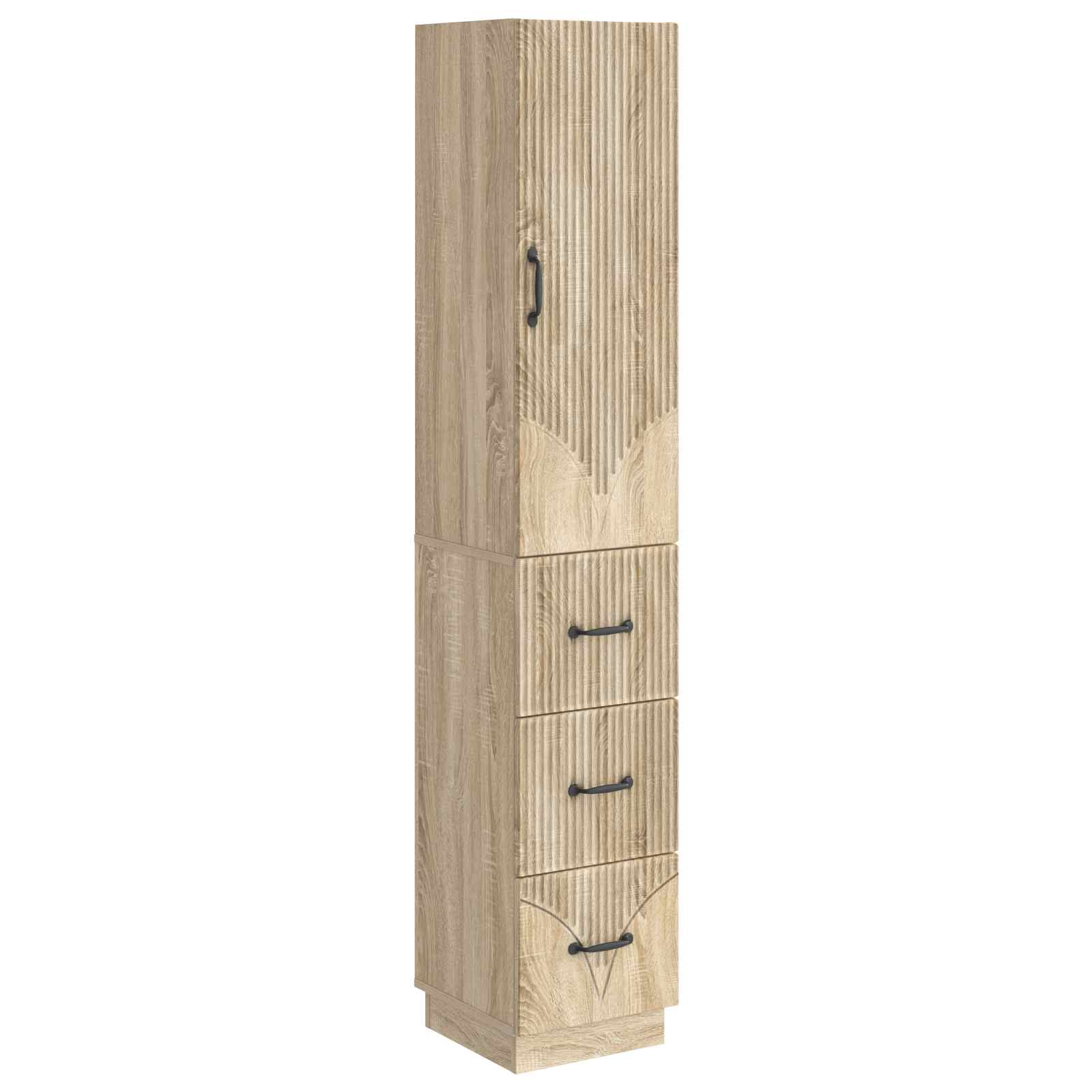 vidaXL Kastenset 2 pcs Zwart 33 x 34,5 x 87 cm Bewerkt hout