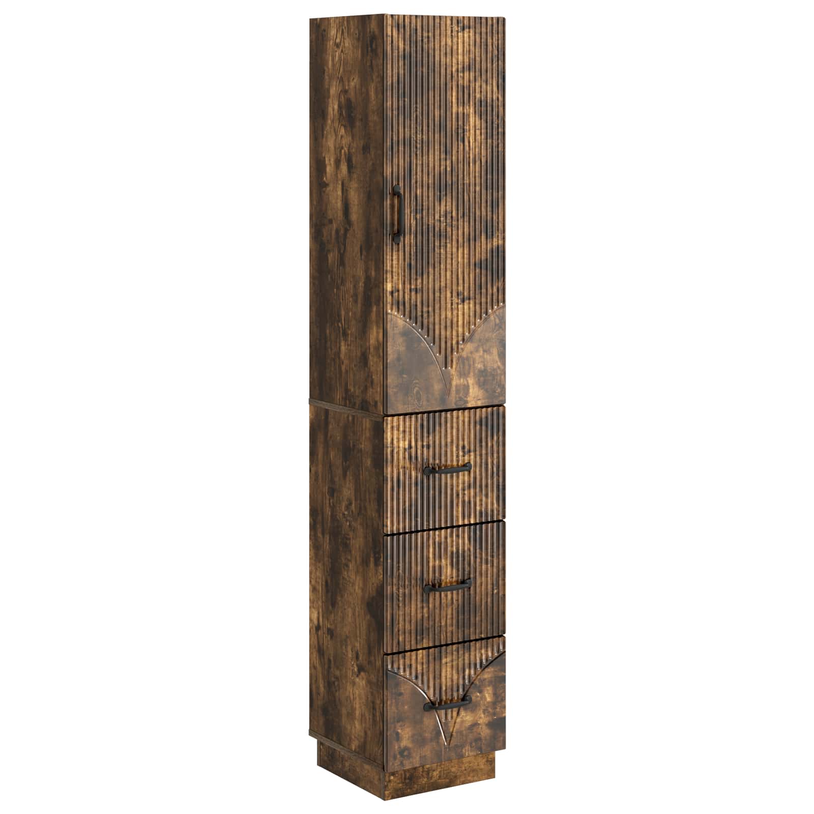 vidaXL Kastenset 2 pcs Zwart 33 x 34,5 x 87 cm Bewerkt hout