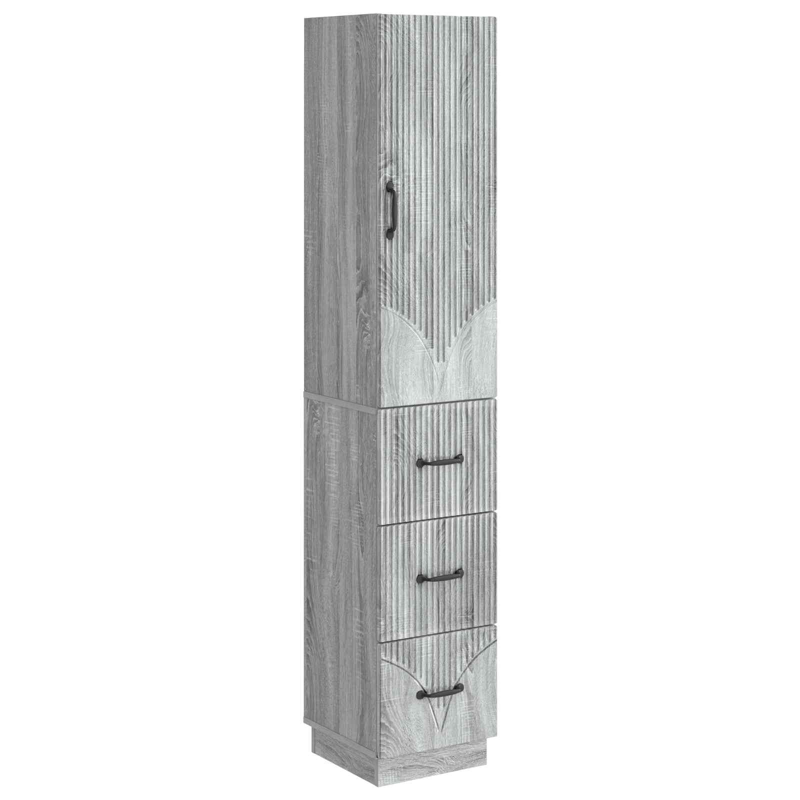 vidaXL Kastenset 2 pcs Zwart 33 x 34,5 x 87 cm Bewerkt hout
