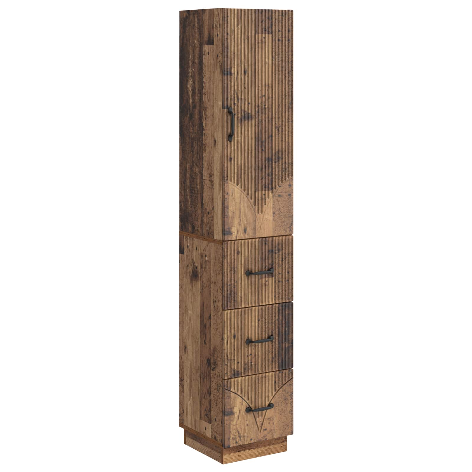 vidaXL Kastenset 2 pcs Zwart 33 x 34,5 x 87 cm Bewerkt hout