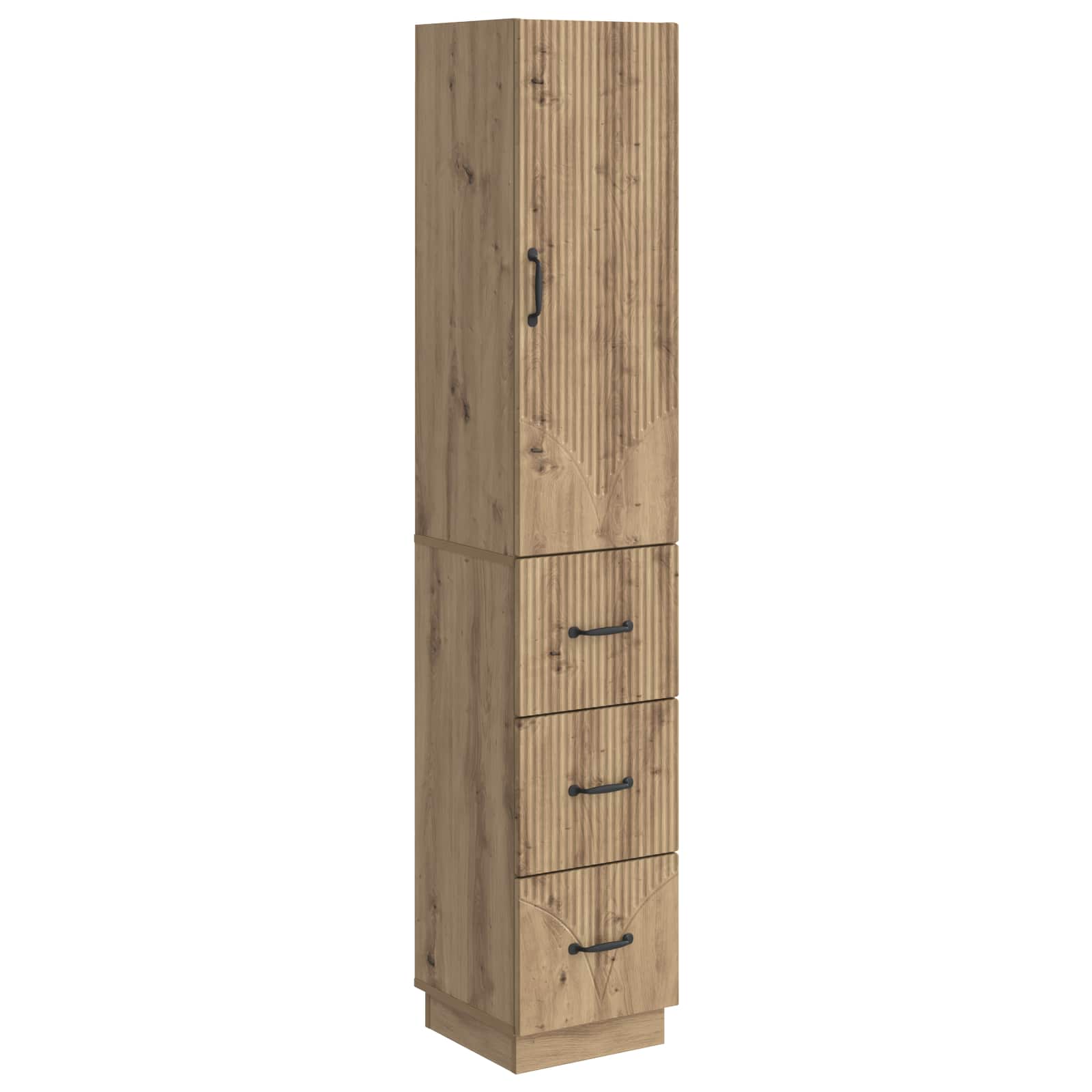 vidaXL Kastenset 2 pcs Zwart 33 x 34,5 x 87 cm Bewerkt hout