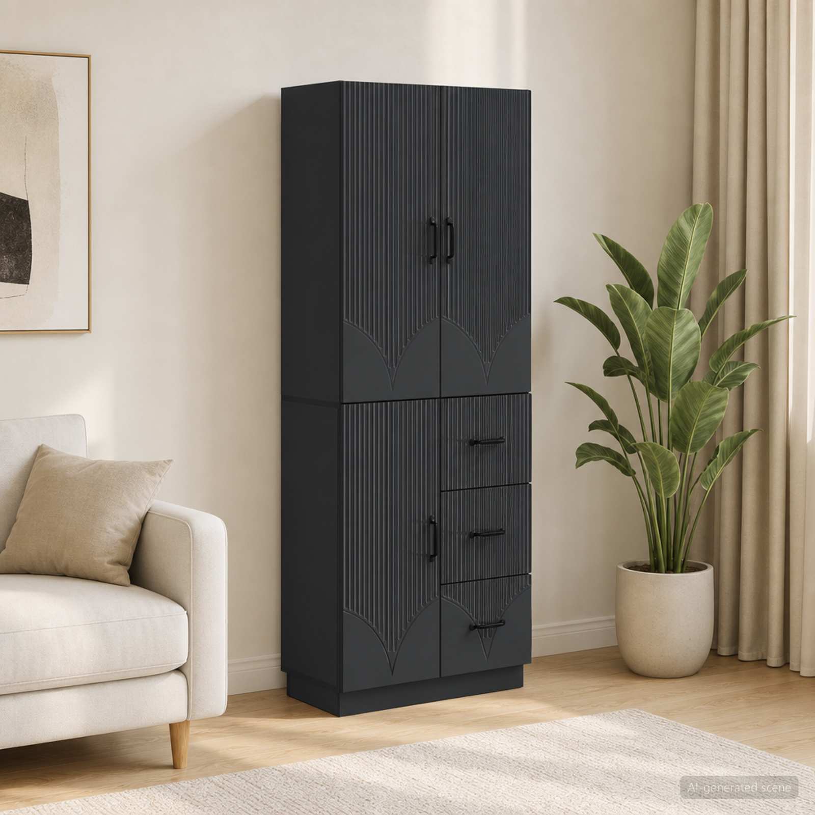 vidaXL Kastenset 2 pcs Zwart Bewerkt hout