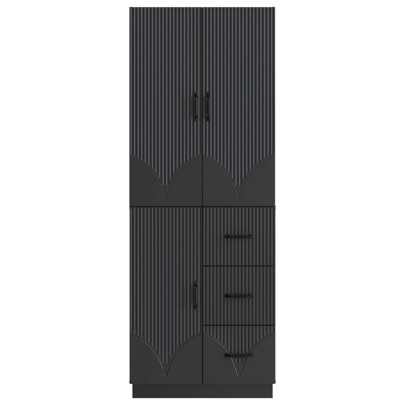 vidaXL Kastenset 2 pcs Zwart Bewerkt hout