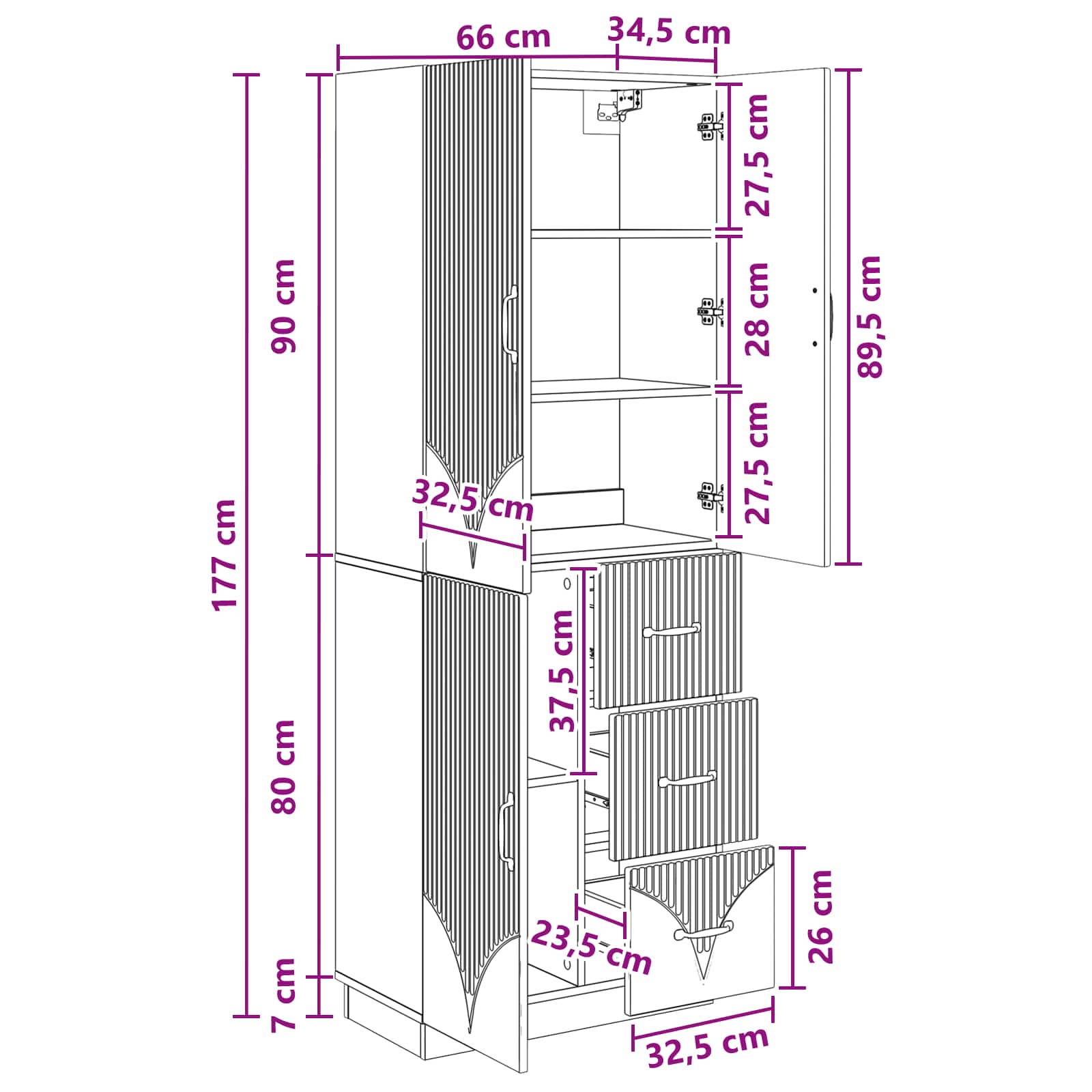 vidaXL Kastenset 2 pcs Zwart Bewerkt hout