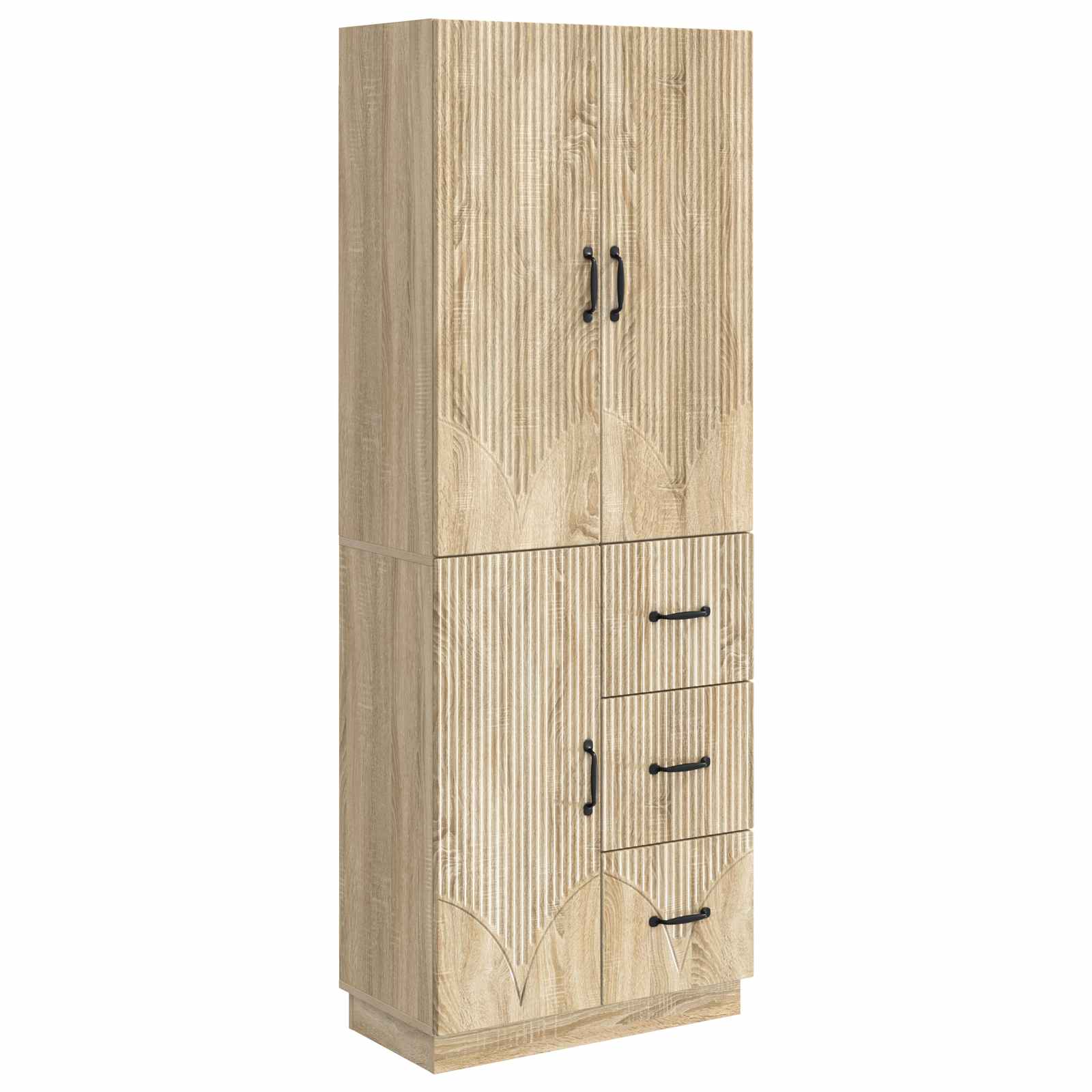 vidaXL Kastenset 2 pcs Zwart Bewerkt hout