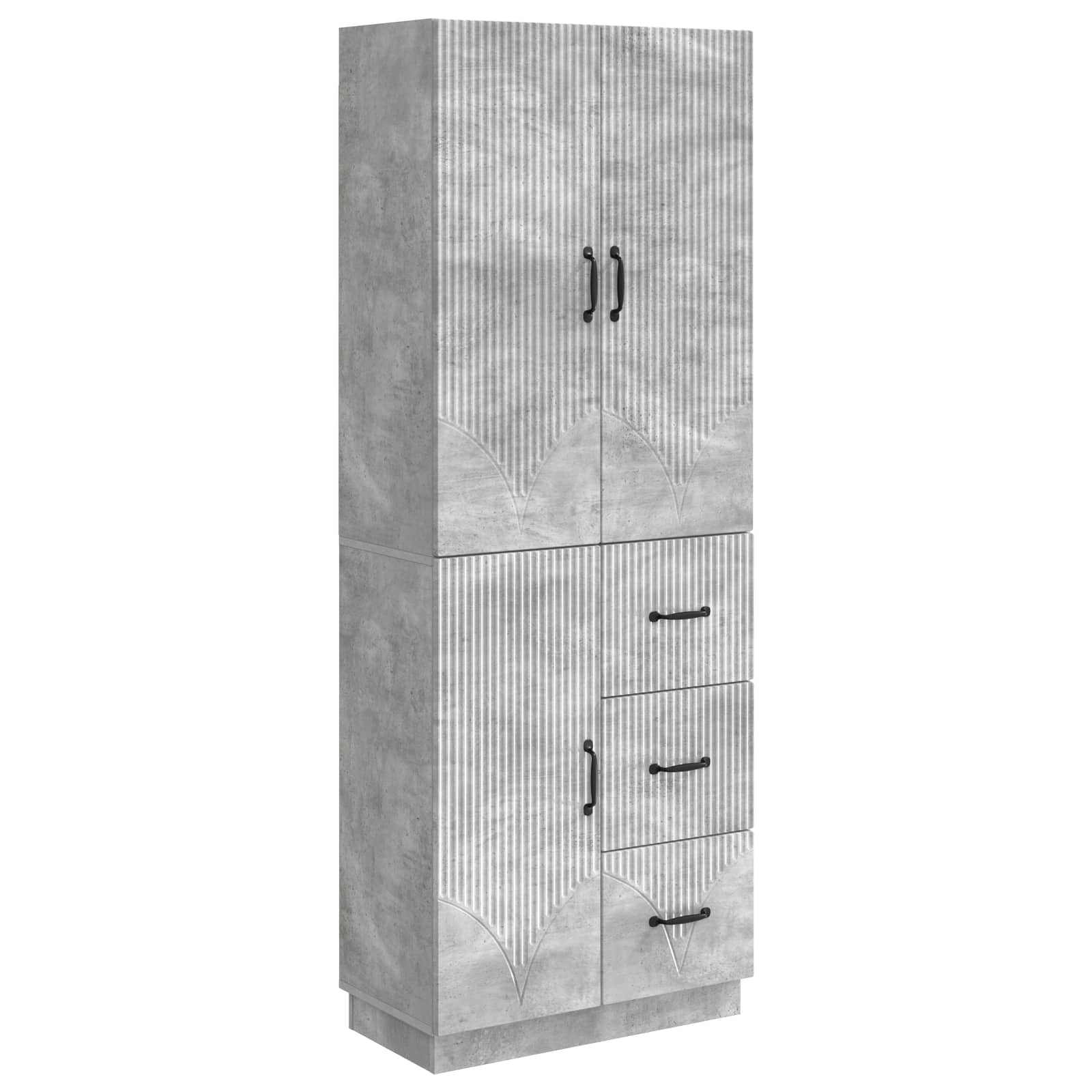 vidaXL Kastenset 2 pcs Zwart Bewerkt hout