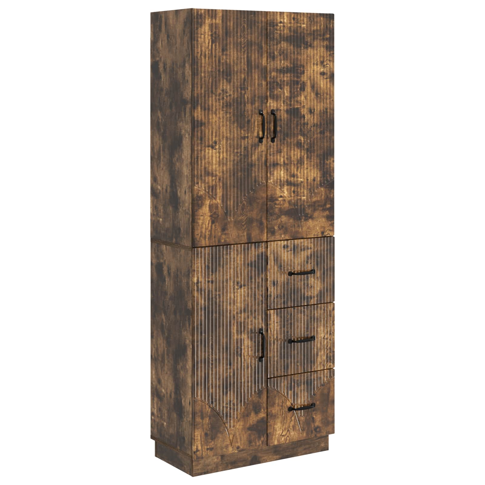 vidaXL Kastenset 2 pcs Zwart Bewerkt hout