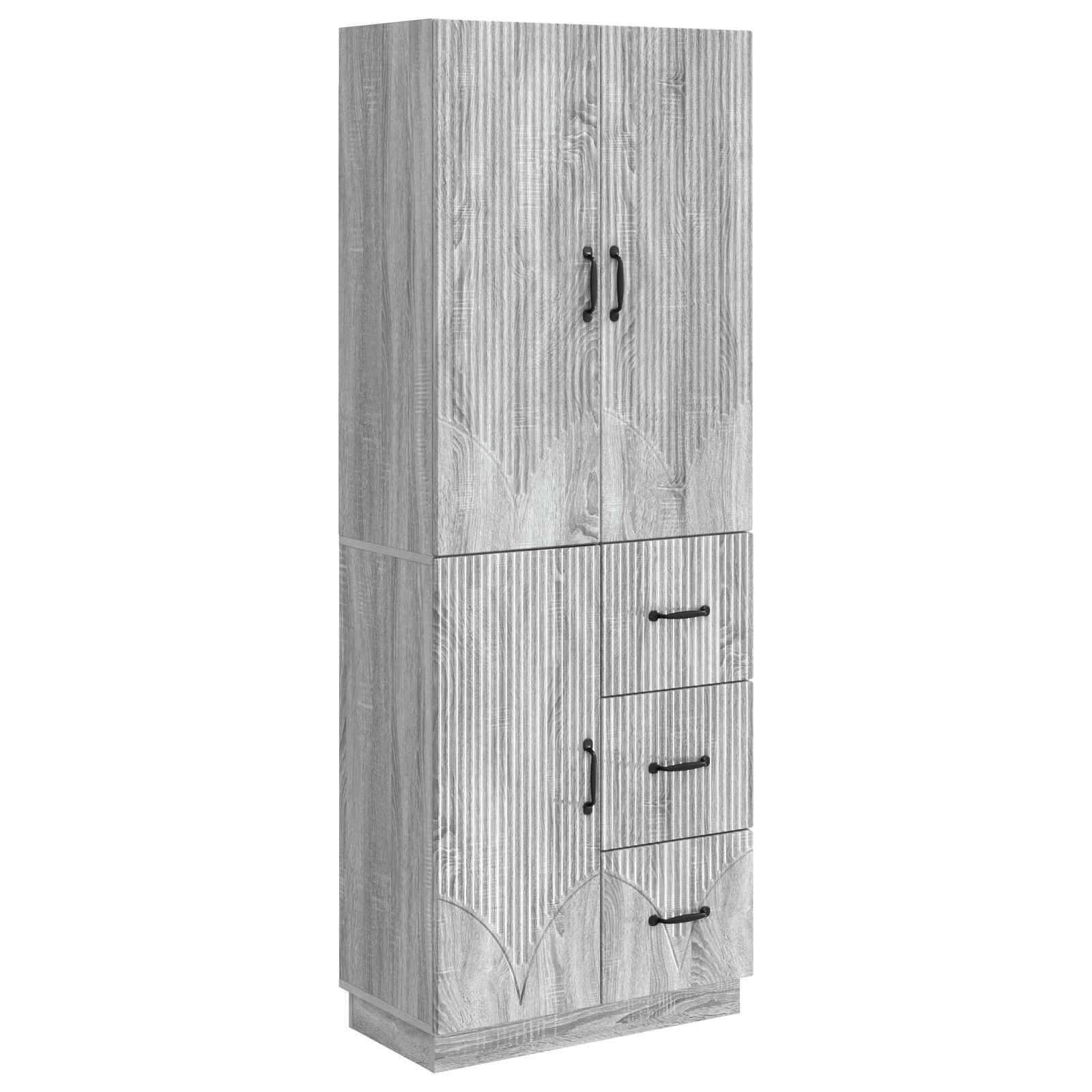 vidaXL Kastenset 2 pcs Zwart Bewerkt hout