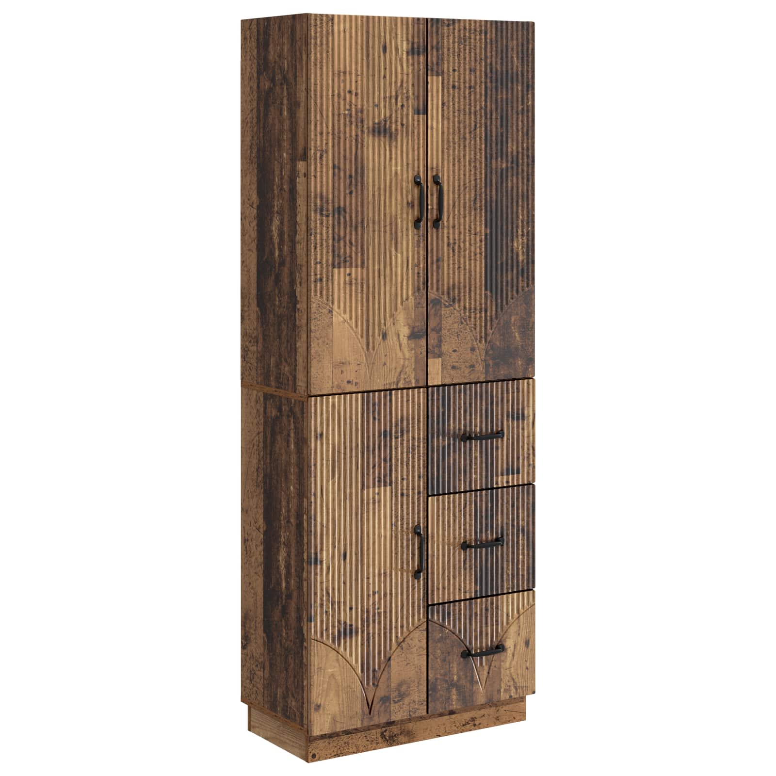 vidaXL Kastenset 2 pcs Zwart Bewerkt hout