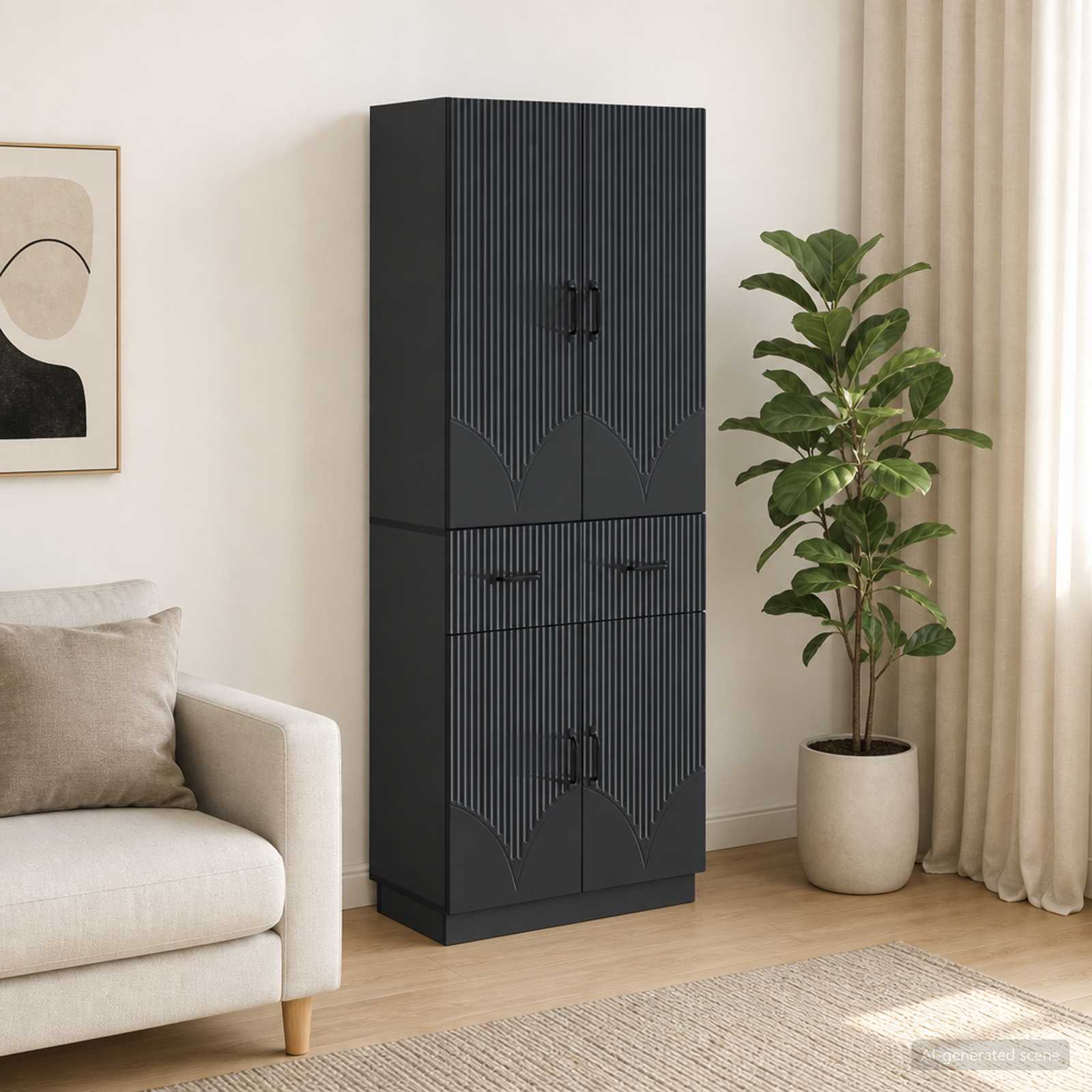vidaXL Kastenset 2 pcs Zwart Bewerkt hout