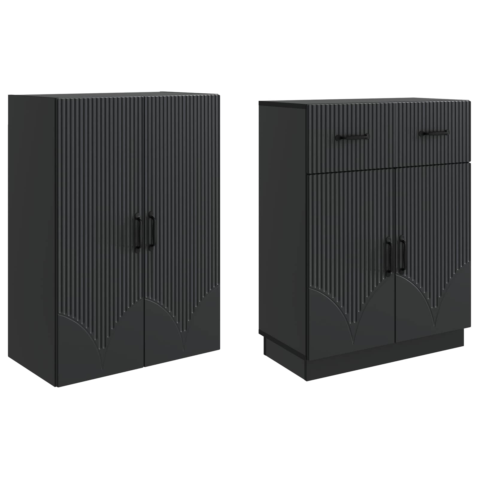 vidaXL Kastenset 2 pcs Zwart Bewerkt hout