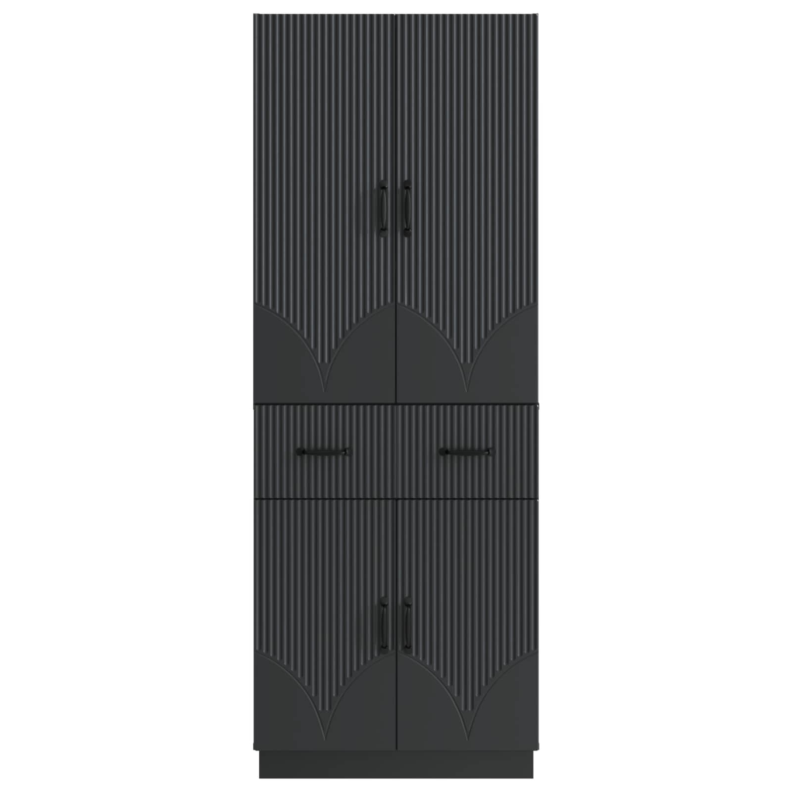 vidaXL Kastenset 2 pcs Zwart Bewerkt hout