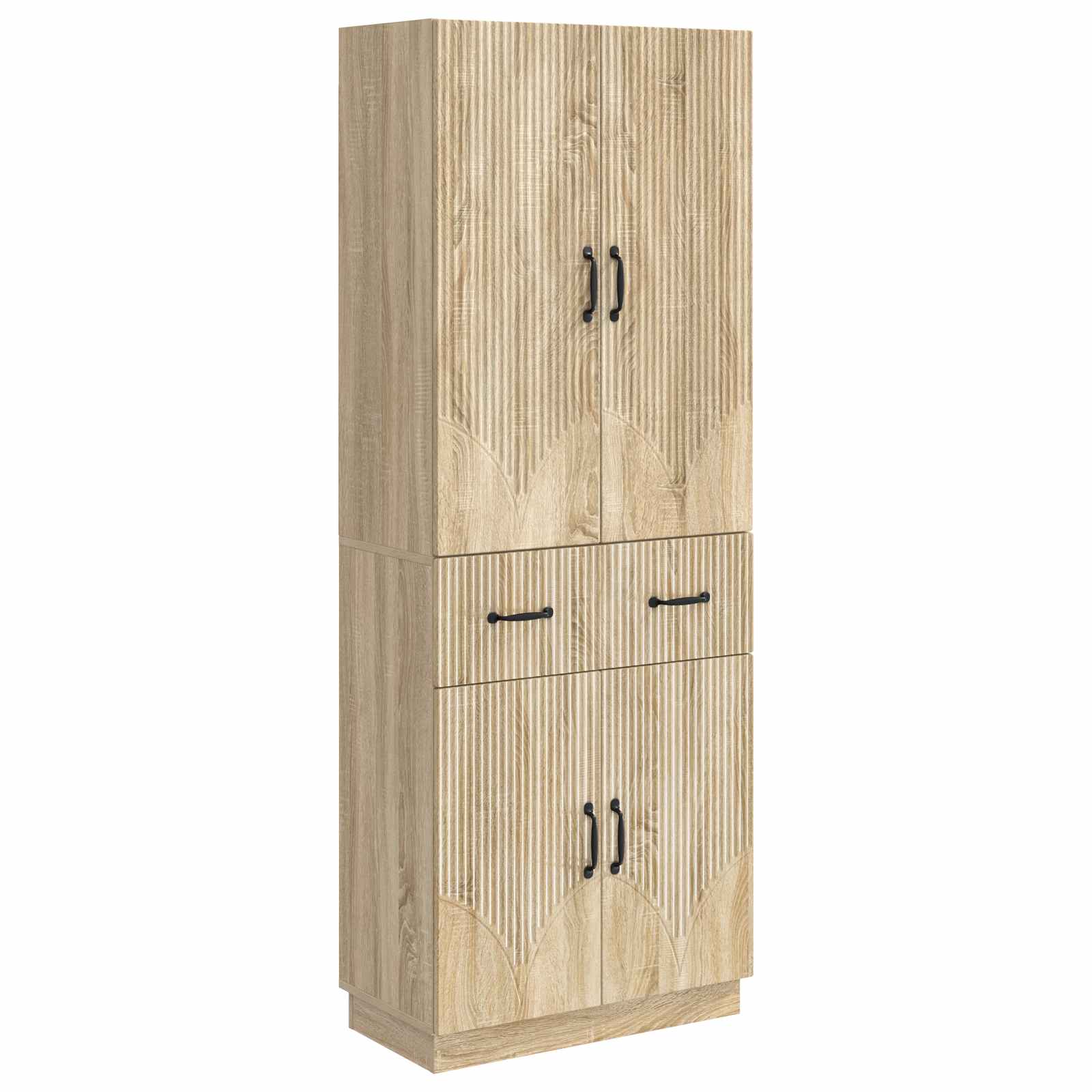 vidaXL Kastenset 2 pcs Zwart Bewerkt hout