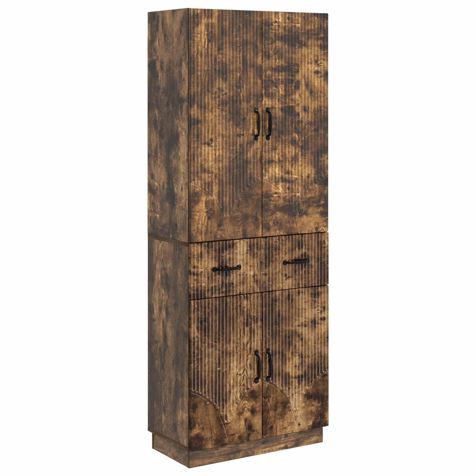 vidaXL Kastenset 2 pcs Zwart Bewerkt hout
