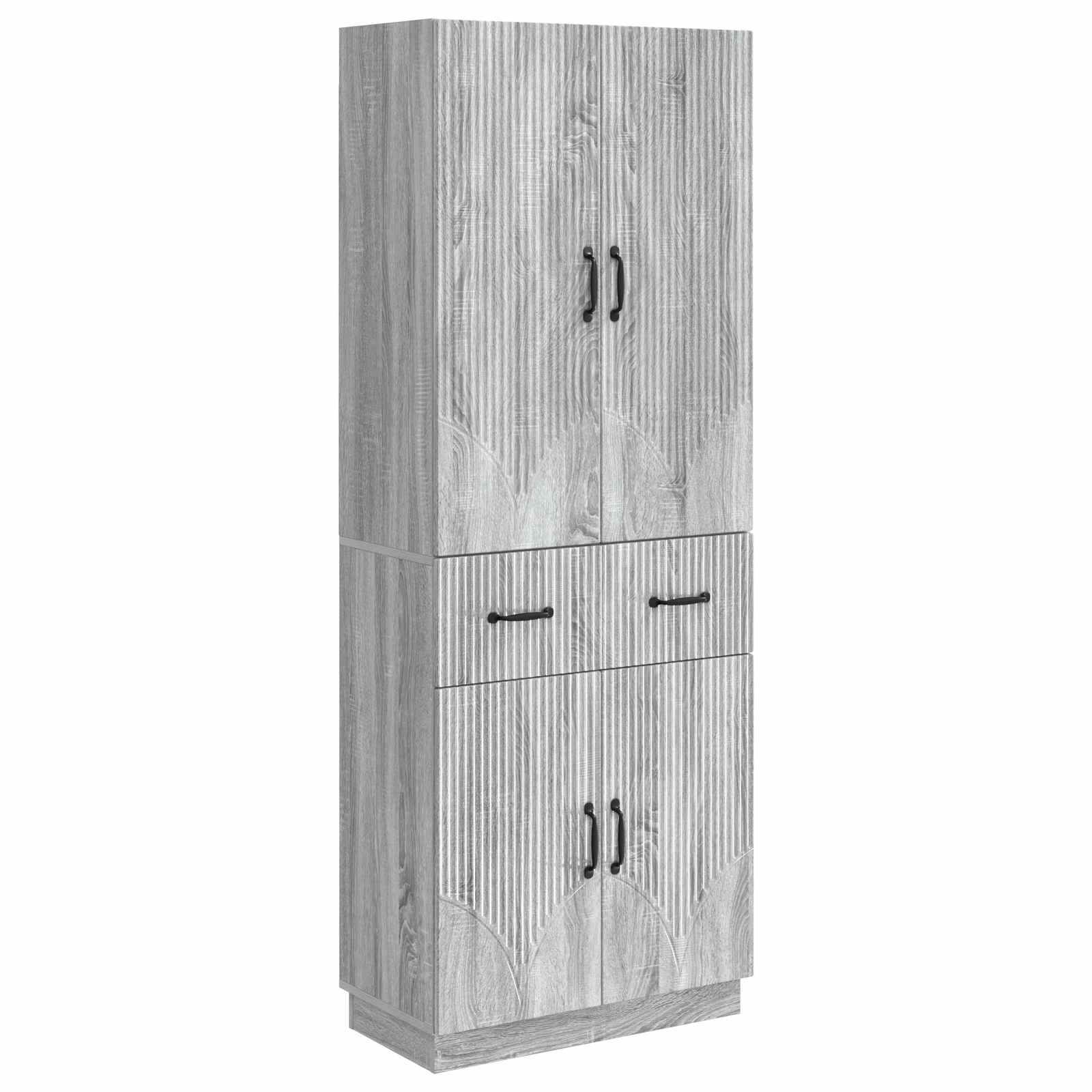vidaXL Kastenset 2 pcs Zwart Bewerkt hout