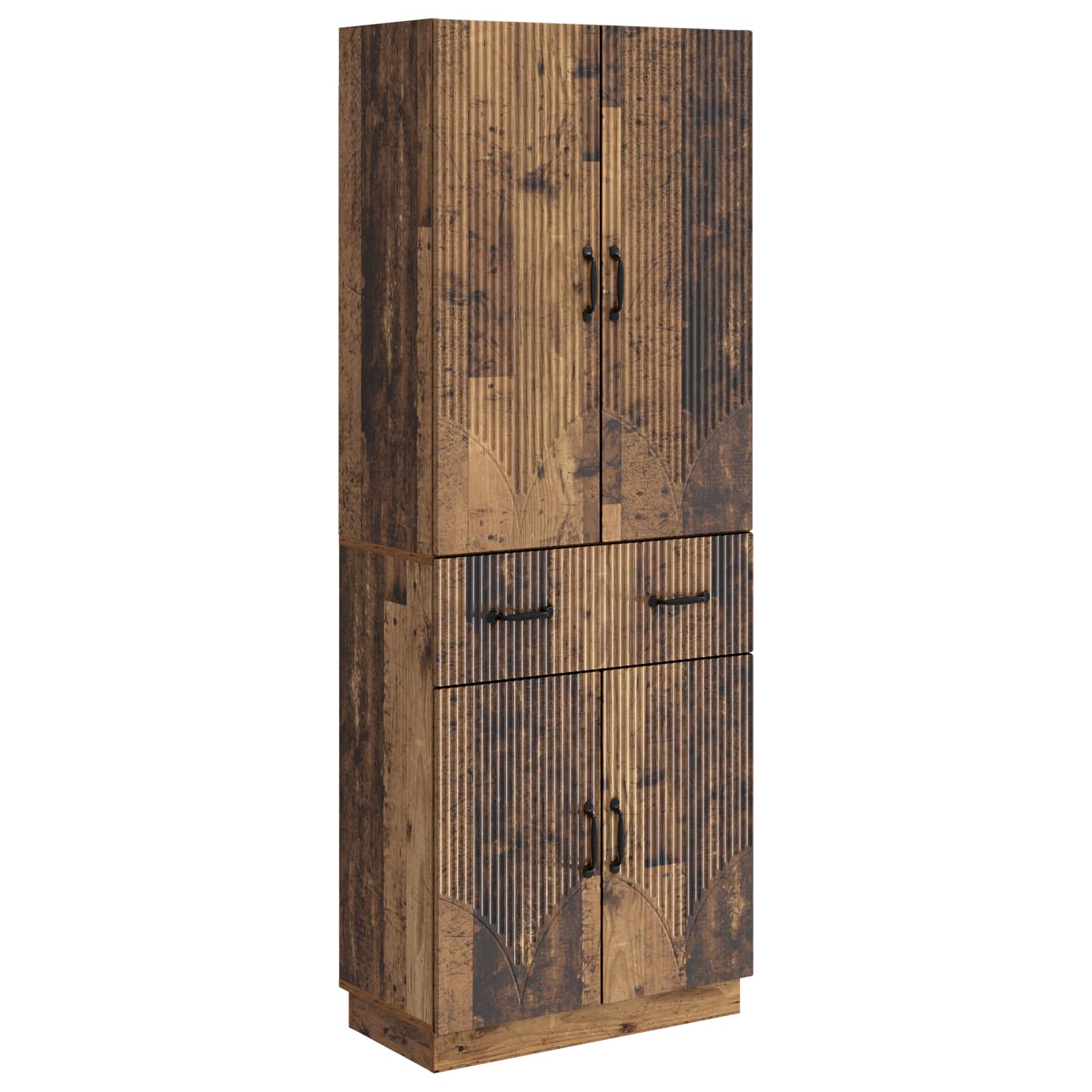 vidaXL Kastenset 2 pcs Zwart Bewerkt hout
