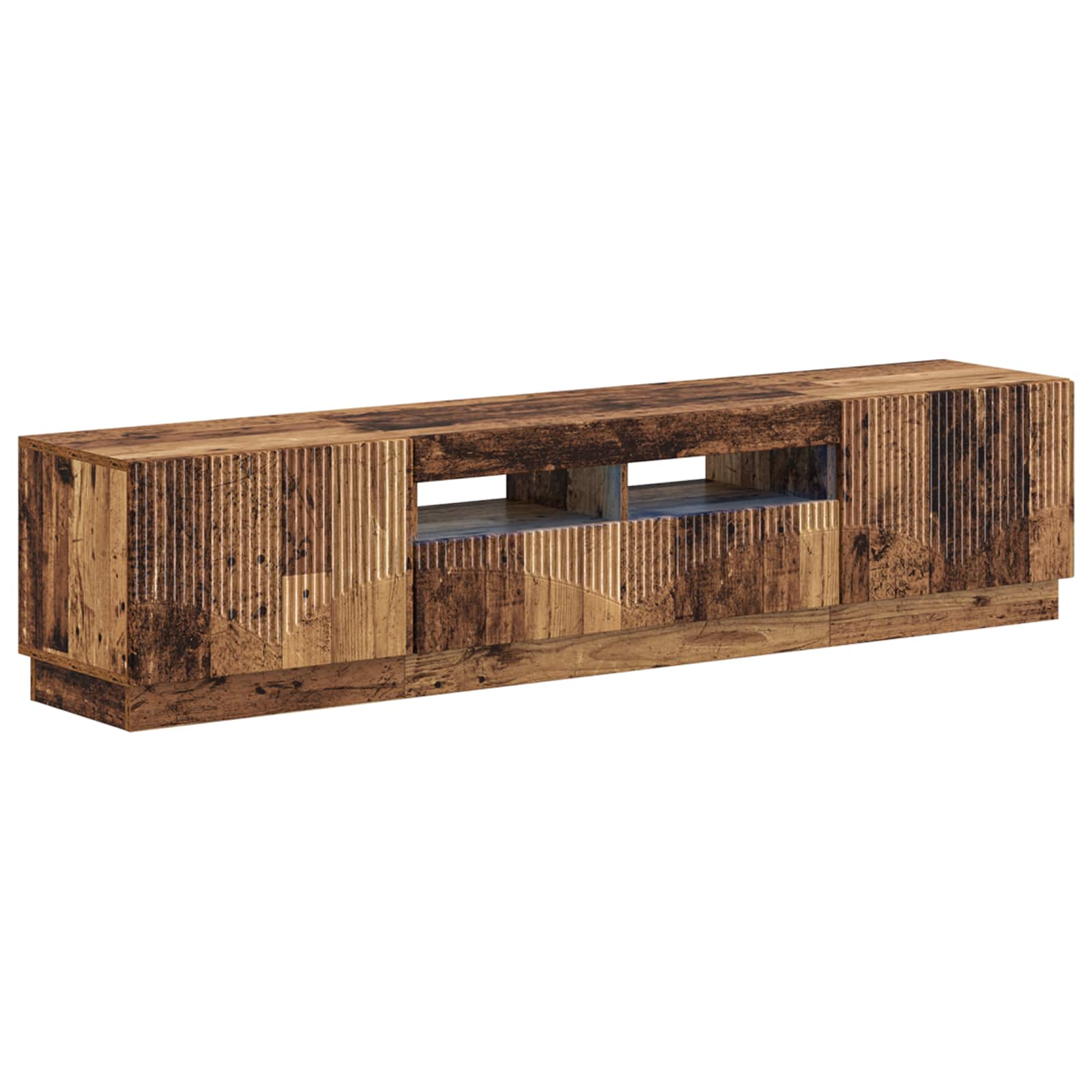 vidaXL 5-delige LED TV-kast Zwart Bewerkt hout