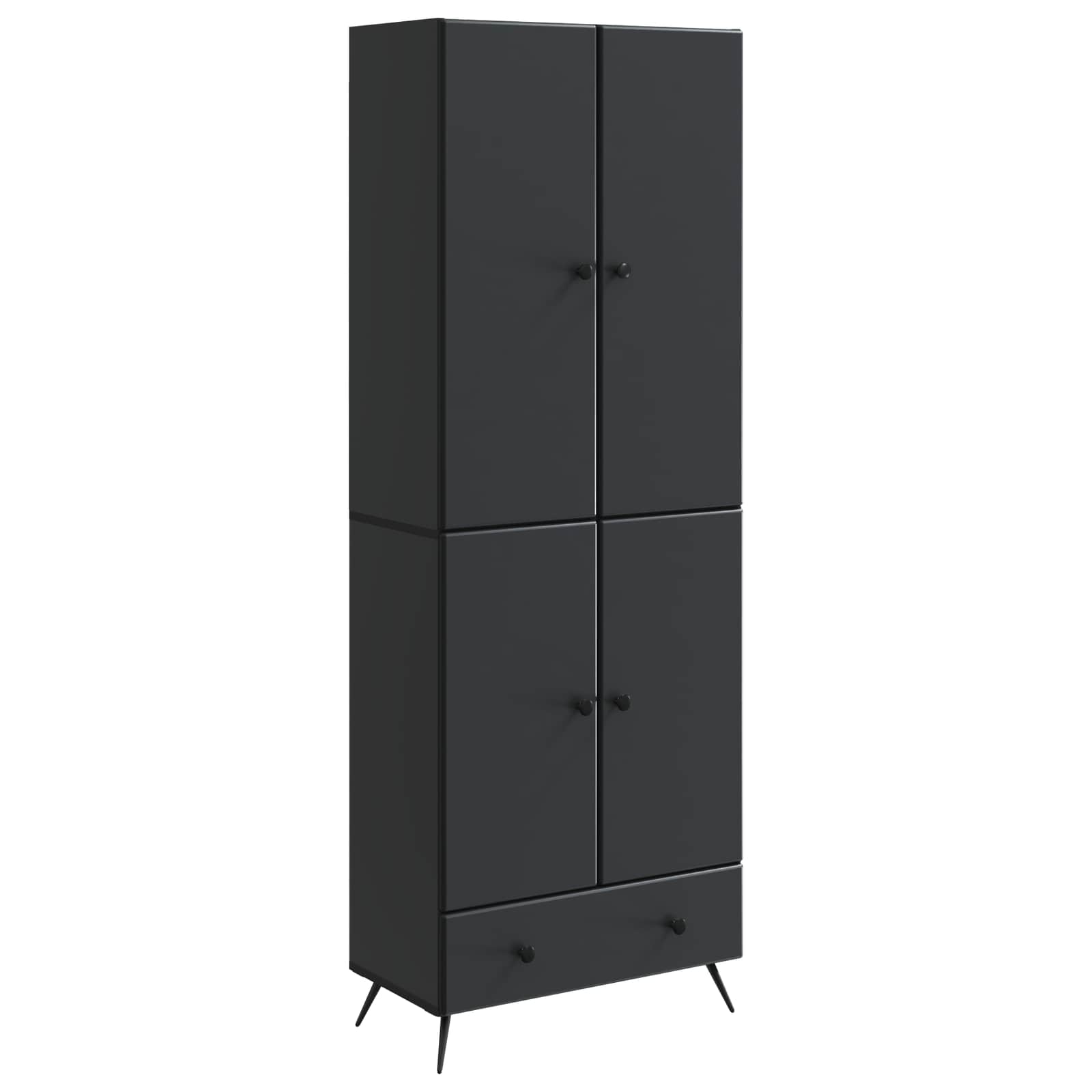 vidaXL Kastenset 2 pcs Zwart Bewerkt hout