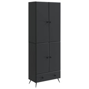 vidaXL Kastenset 2 pcs Zwart Bewerkt hout