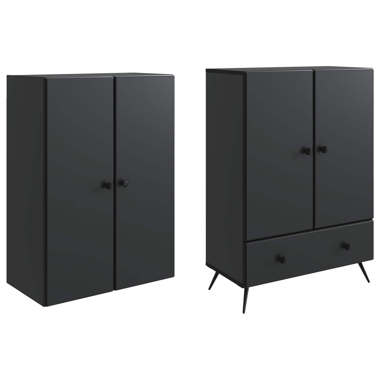 vidaXL Kastenset 2 pcs Zwart Bewerkt hout