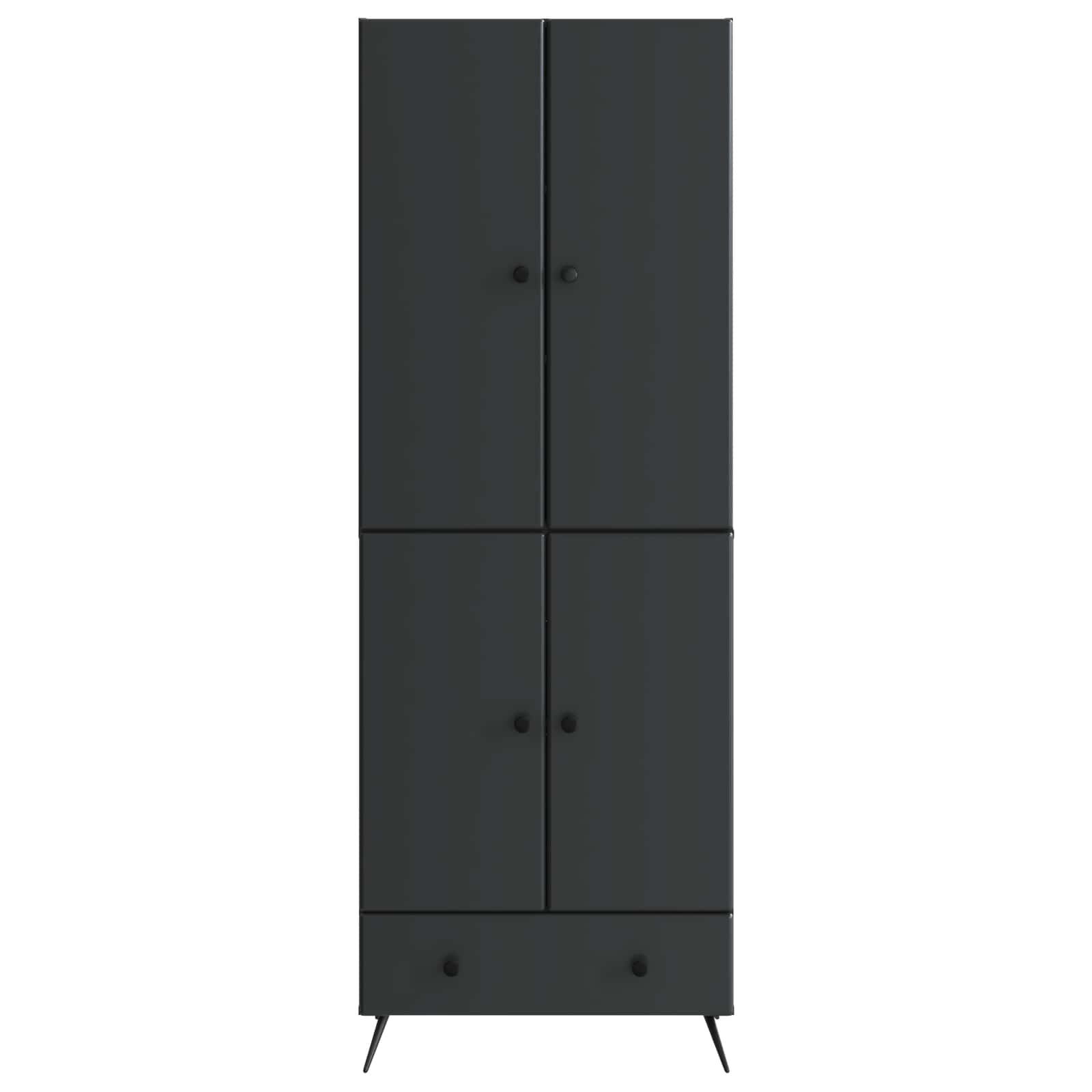 vidaXL Kastenset 2 pcs Zwart Bewerkt hout