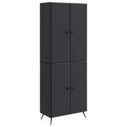 vidaXL Kastenset 2 pcs Zwart Bewerkt hout