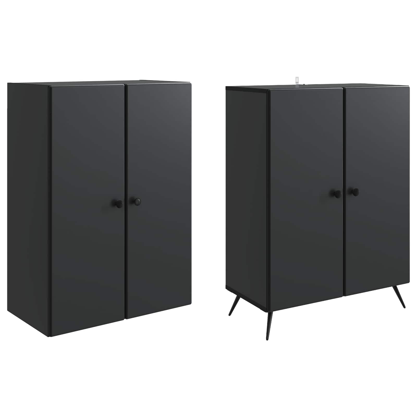 vidaXL Kastenset 2 pcs Zwart Bewerkt hout