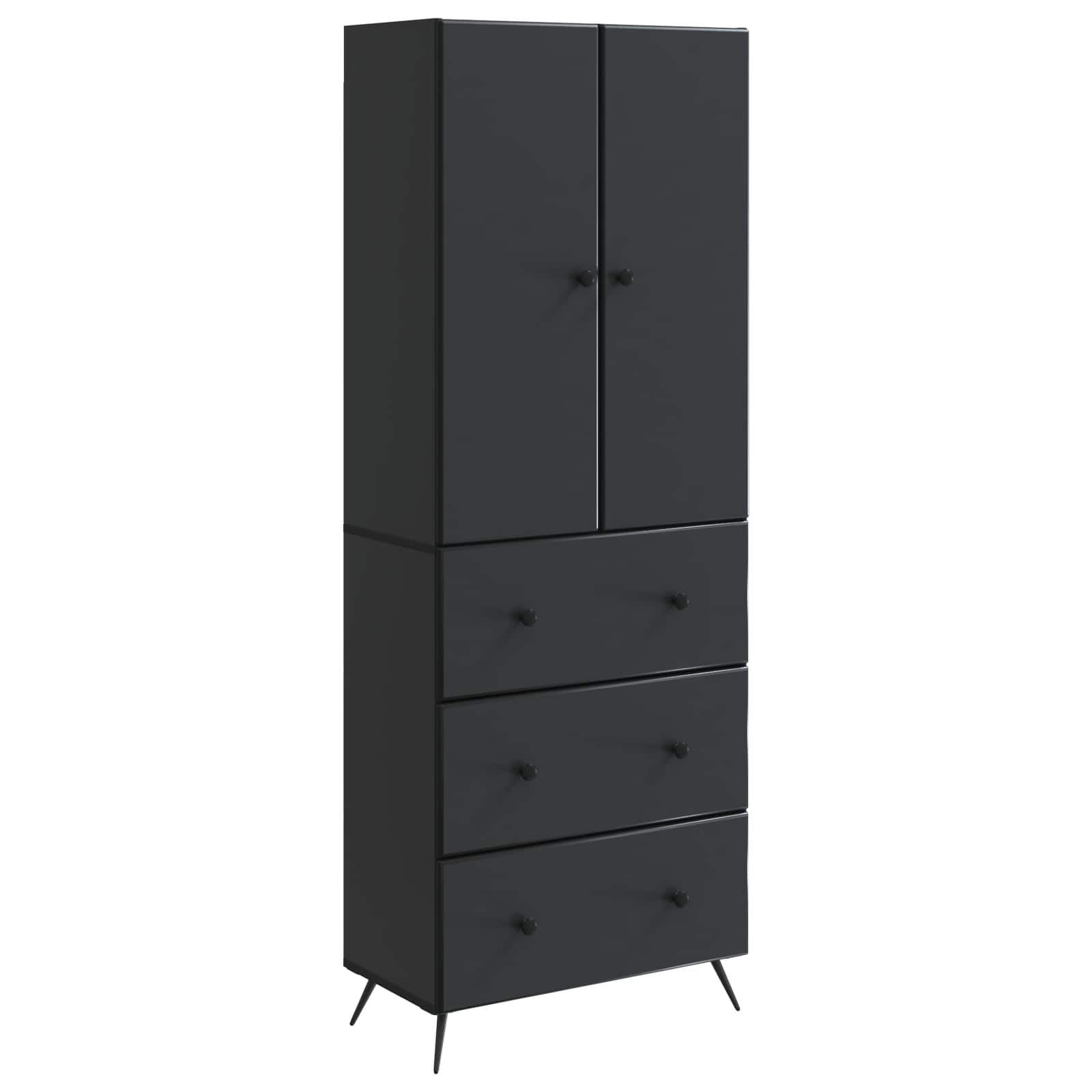 vidaXL Kastenset 2 pcs Zwart 66 x 34,5 x 90 cm Bewerkt hout