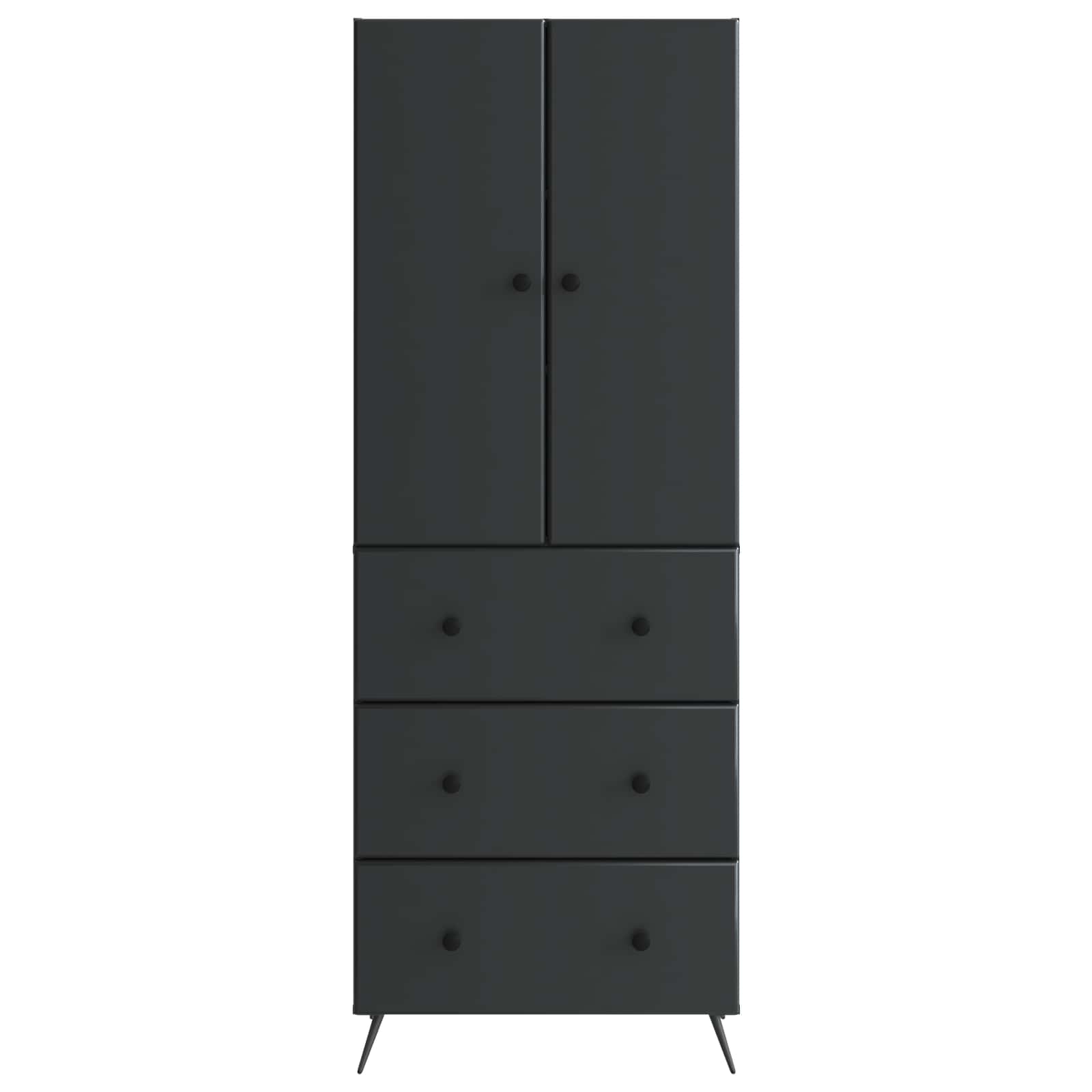 vidaXL Kastenset 2 pcs Zwart 66 x 34,5 x 90 cm Bewerkt hout