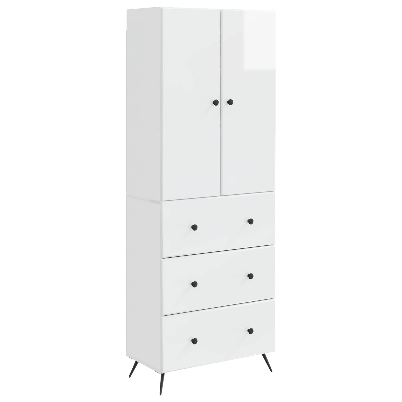 vidaXL Kastenset 2 pcs Zwart 66 x 34,5 x 90 cm Bewerkt hout
