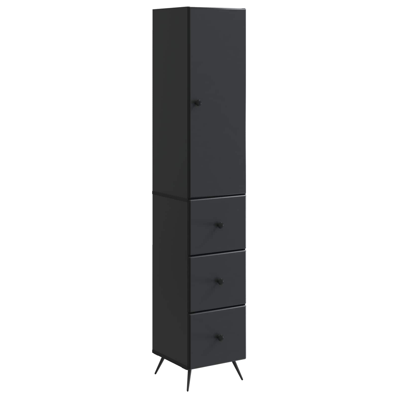 vidaXL Kastenset 2 pcs Zwart 34,5 x 34,5 x 90 cm Bewerkt hout