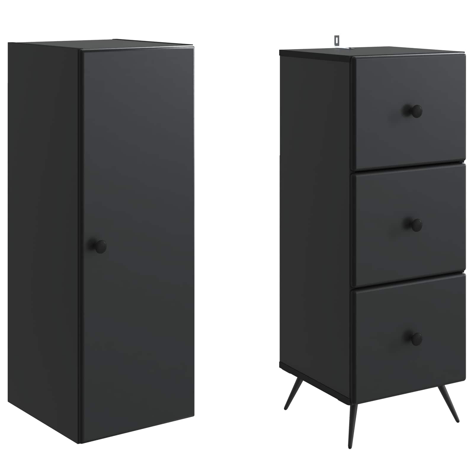 vidaXL Kastenset 2 pcs Zwart 34,5 x 34,5 x 90 cm Bewerkt hout