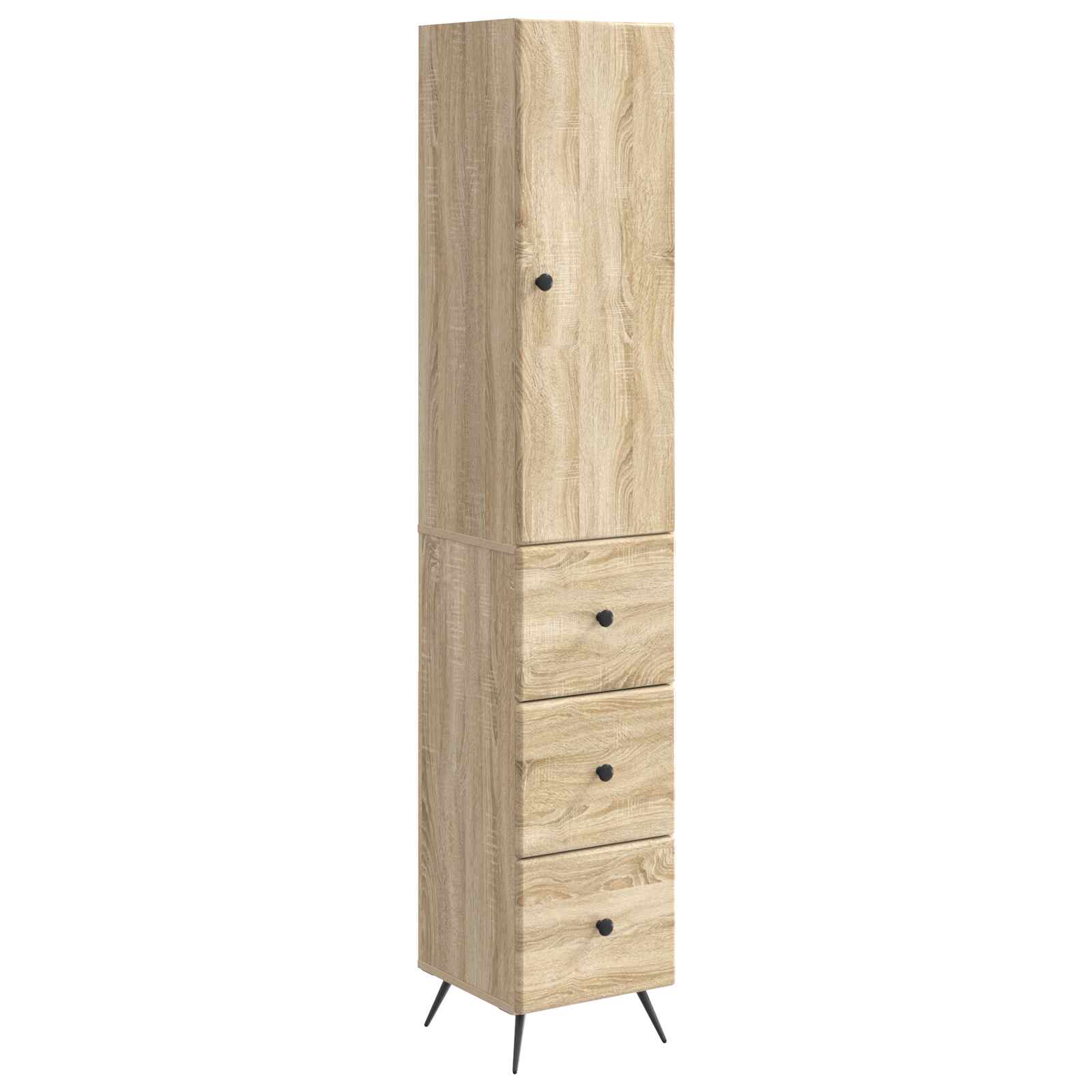 vidaXL Kastenset 2 pcs Zwart 34,5 x 34,5 x 90 cm Bewerkt hout