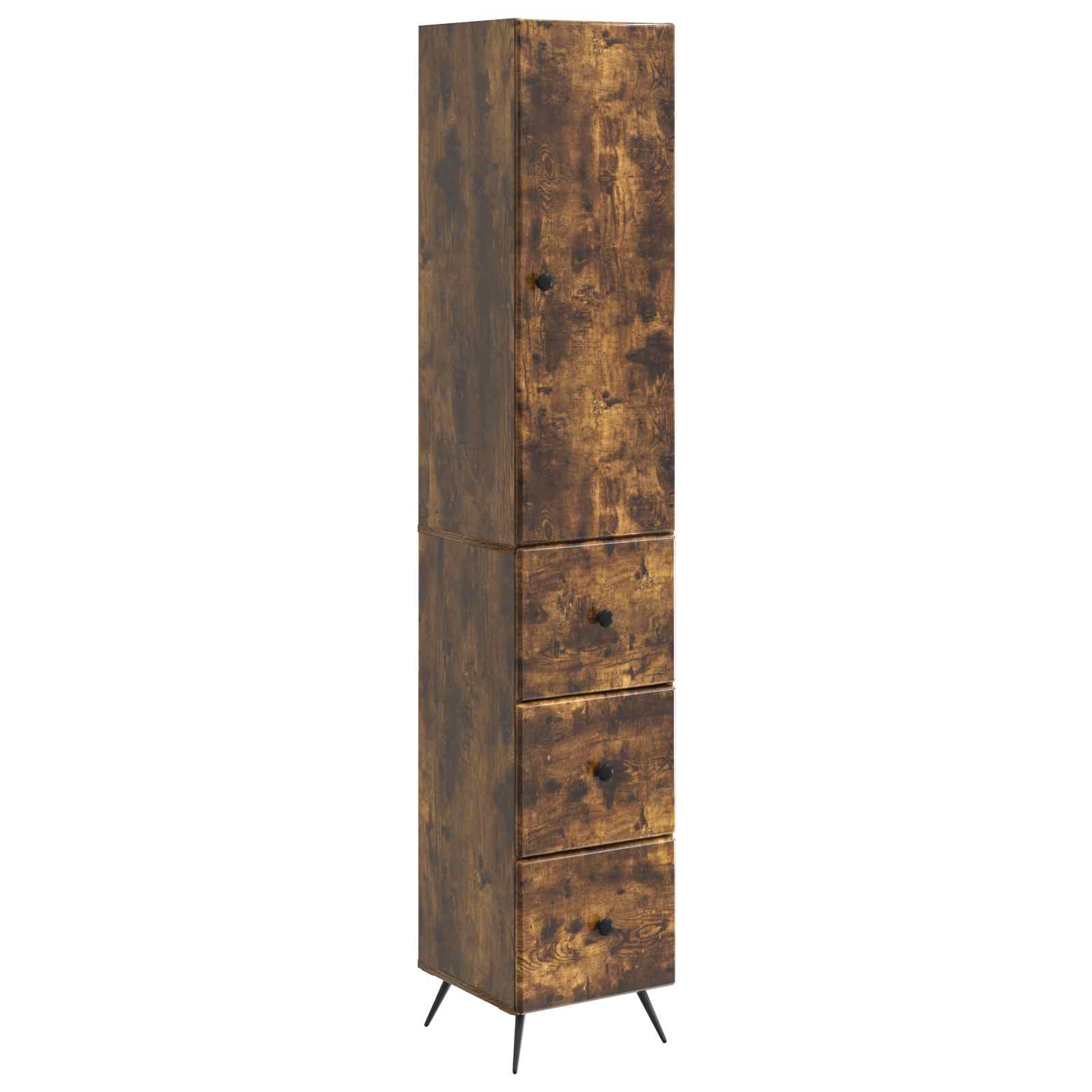 vidaXL Kastenset 2 pcs Zwart 34,5 x 34,5 x 90 cm Bewerkt hout