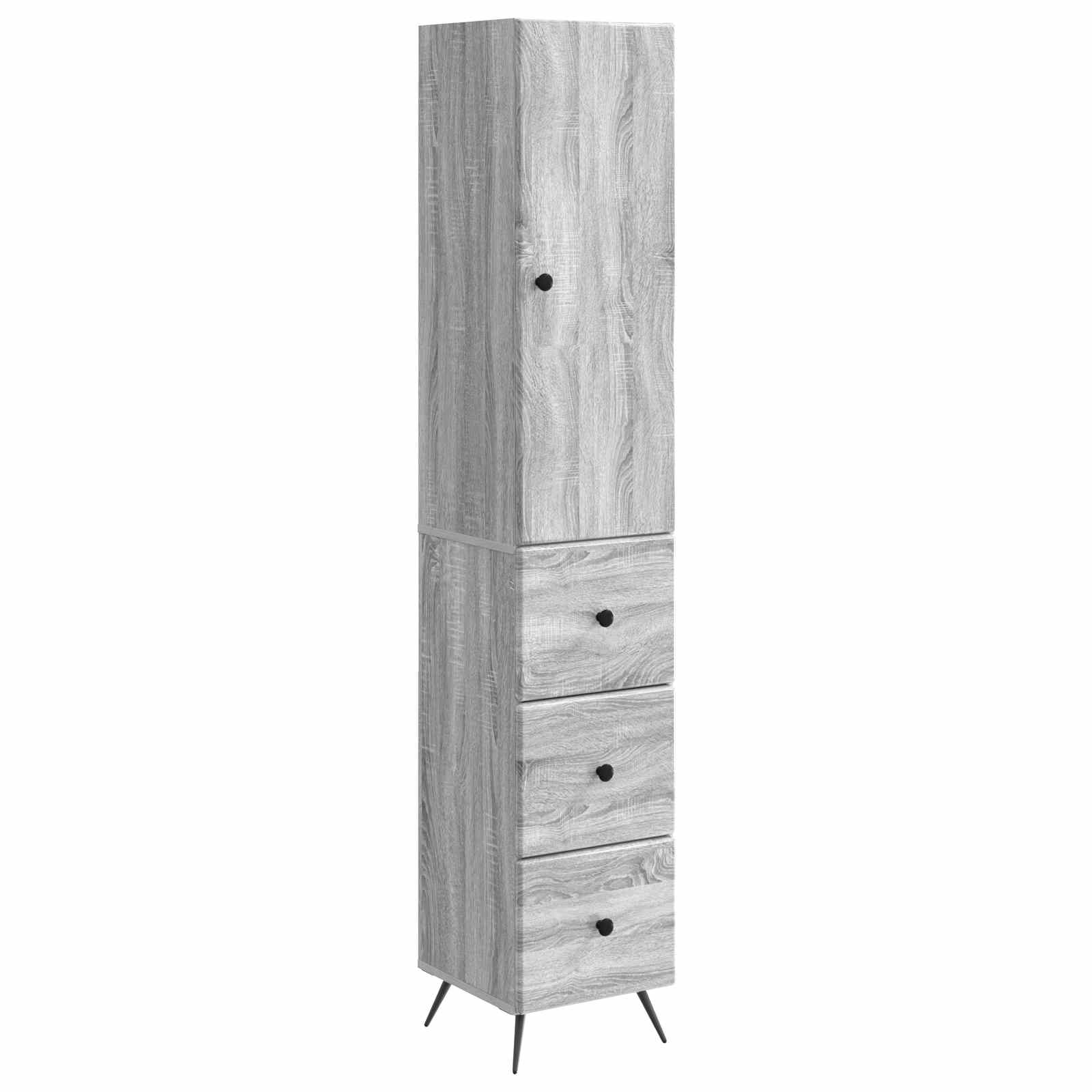vidaXL Kastenset 2 pcs Zwart 34,5 x 34,5 x 90 cm Bewerkt hout
