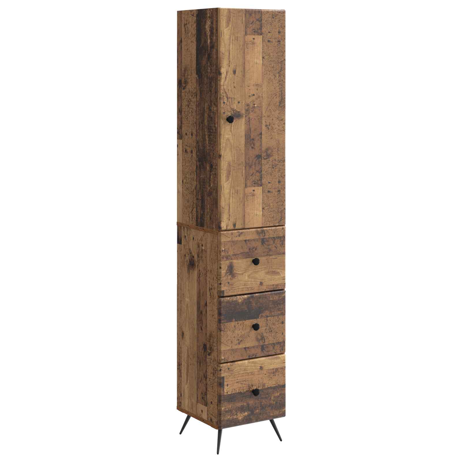 vidaXL Kastenset 2 pcs Zwart 34,5 x 34,5 x 90 cm Bewerkt hout