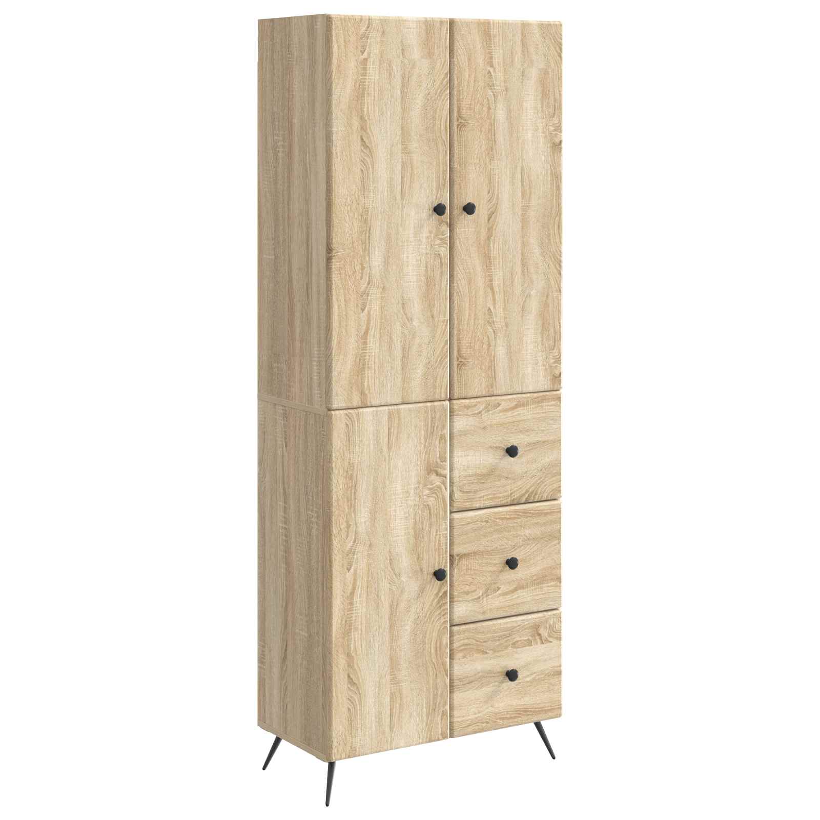 vidaXL Kastenset 2 pcs Zwart Bewerkt hout