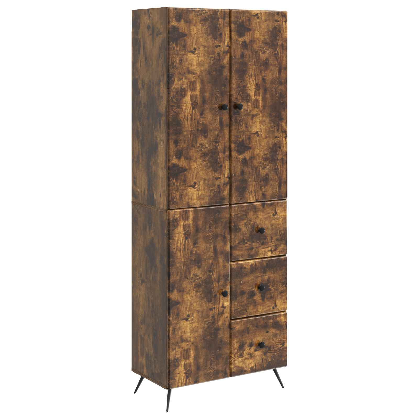 vidaXL Kastenset 2 pcs Zwart Bewerkt hout