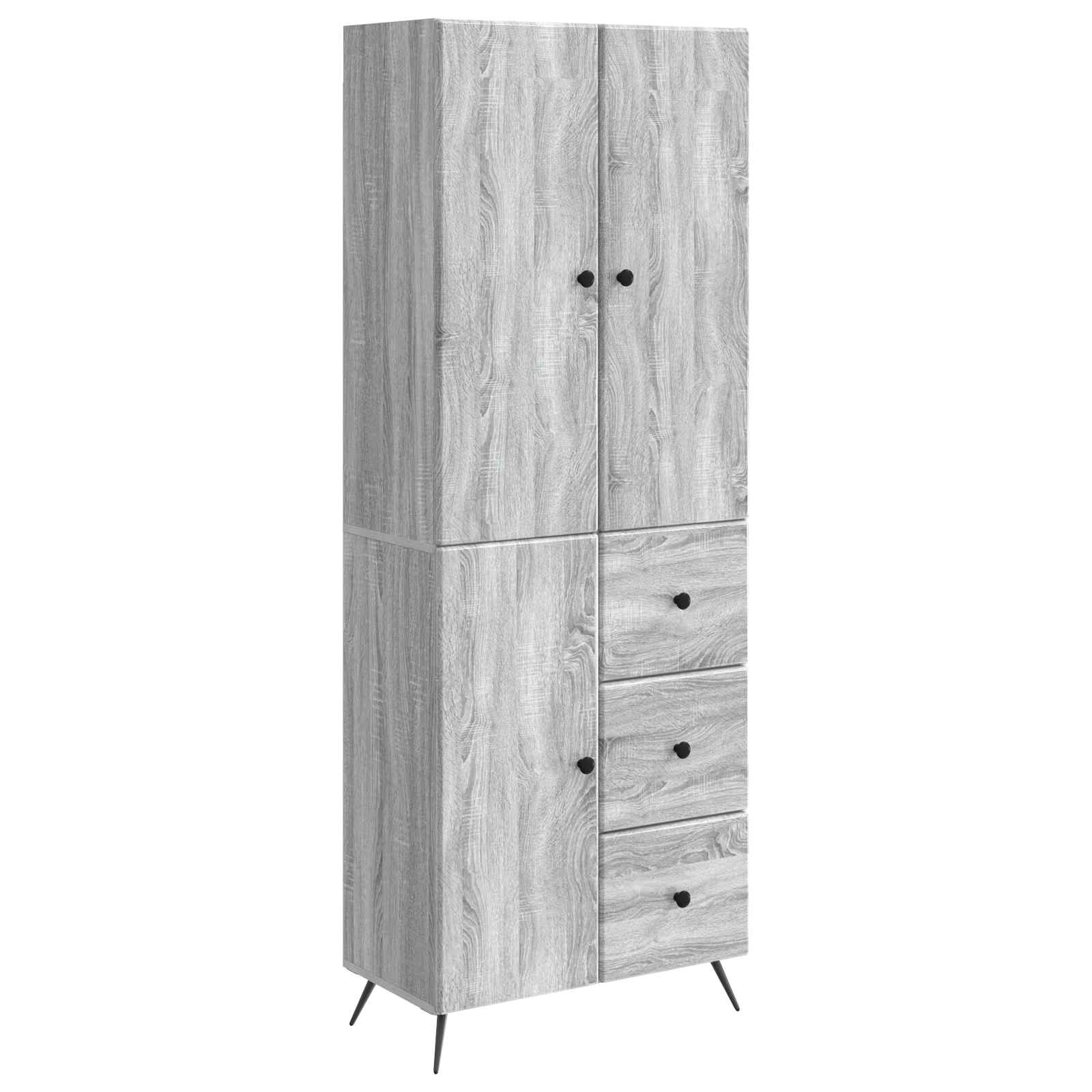 vidaXL Kastenset 2 pcs Zwart Bewerkt hout