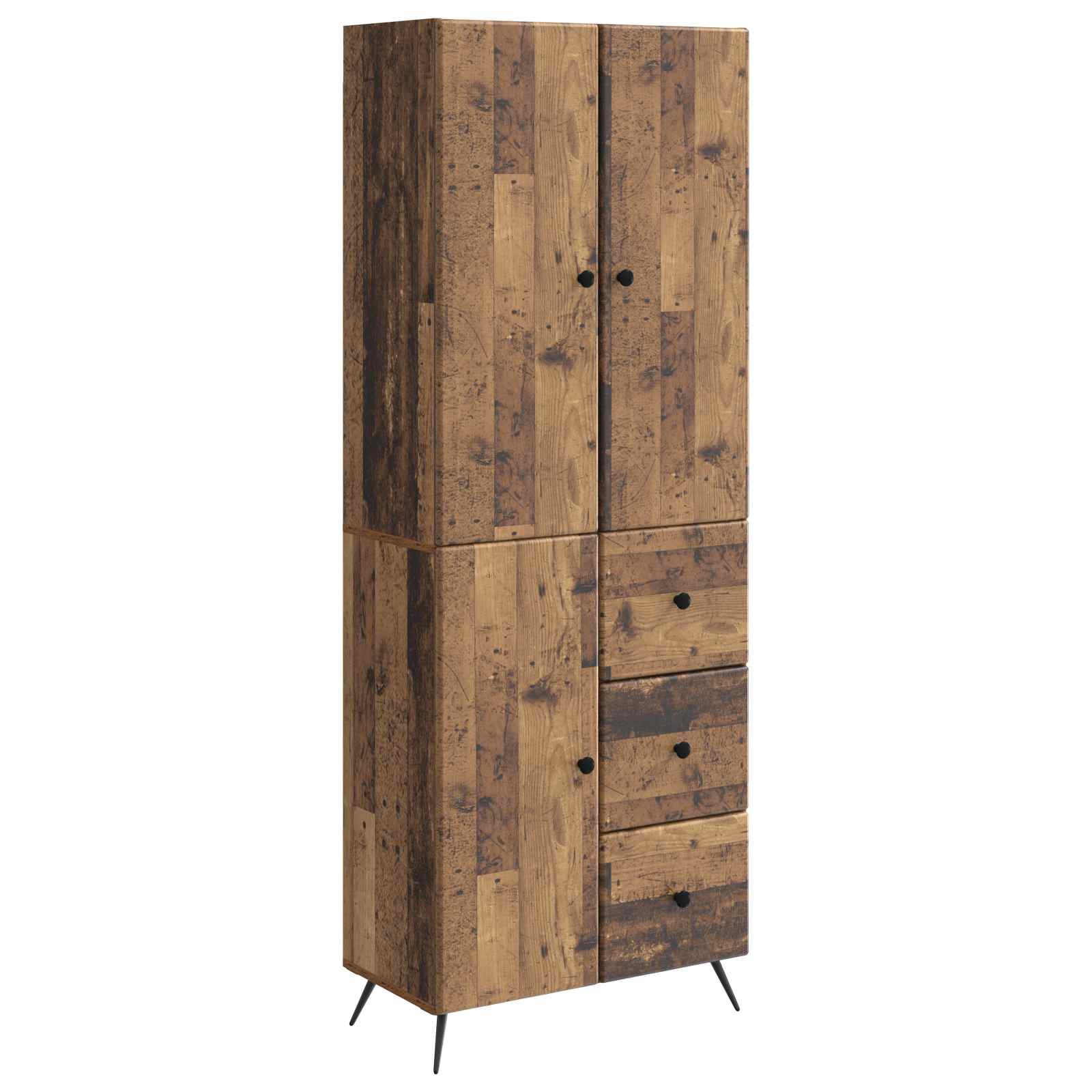 vidaXL Kastenset 2 pcs Zwart Bewerkt hout