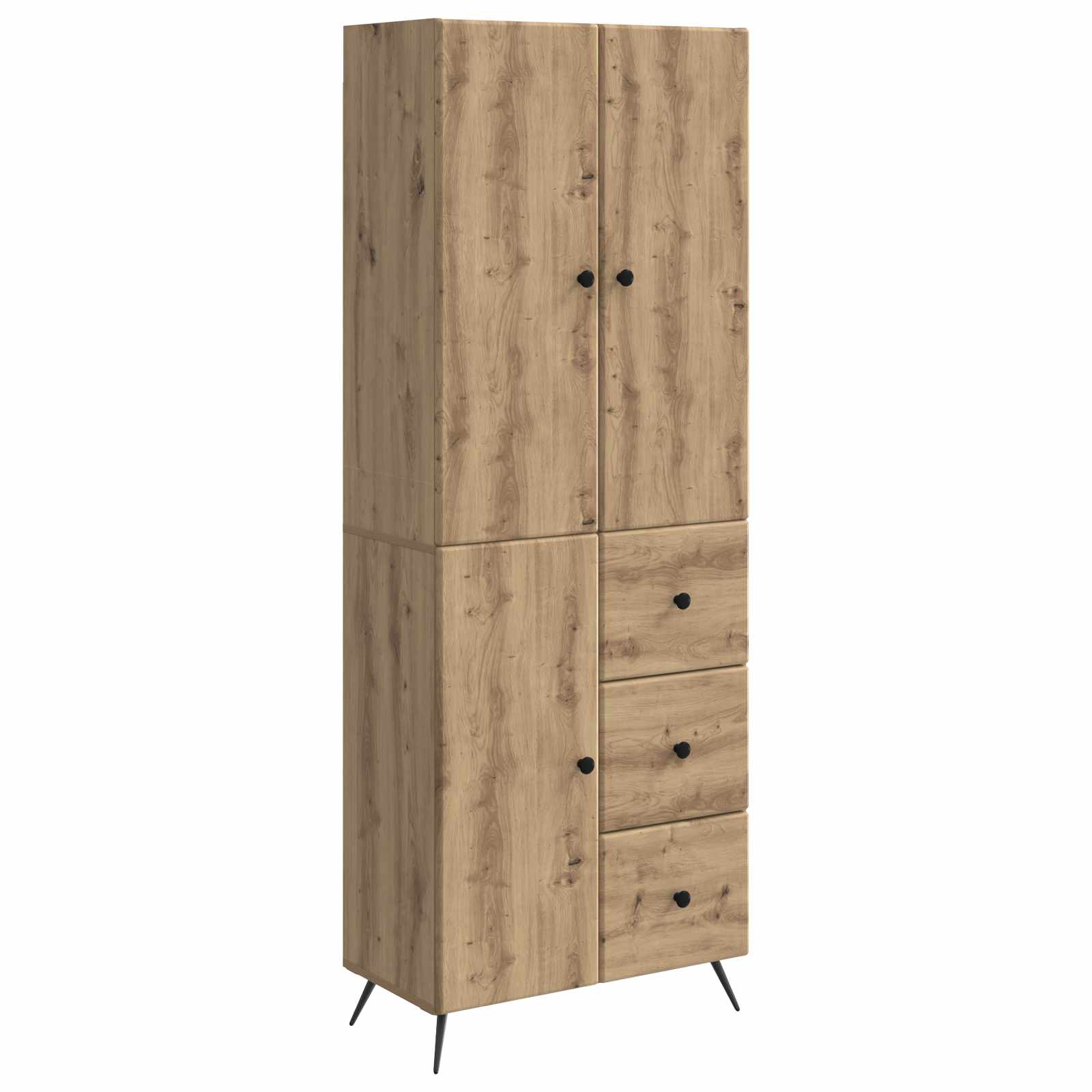 vidaXL Kastenset 2 pcs Zwart Bewerkt hout